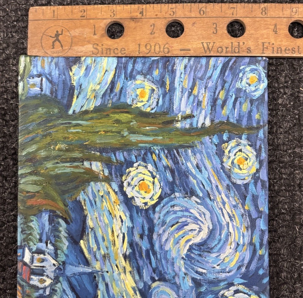 Vincent Van Gogh Starry Night Hand Painted Oil Painting 8in x 10in