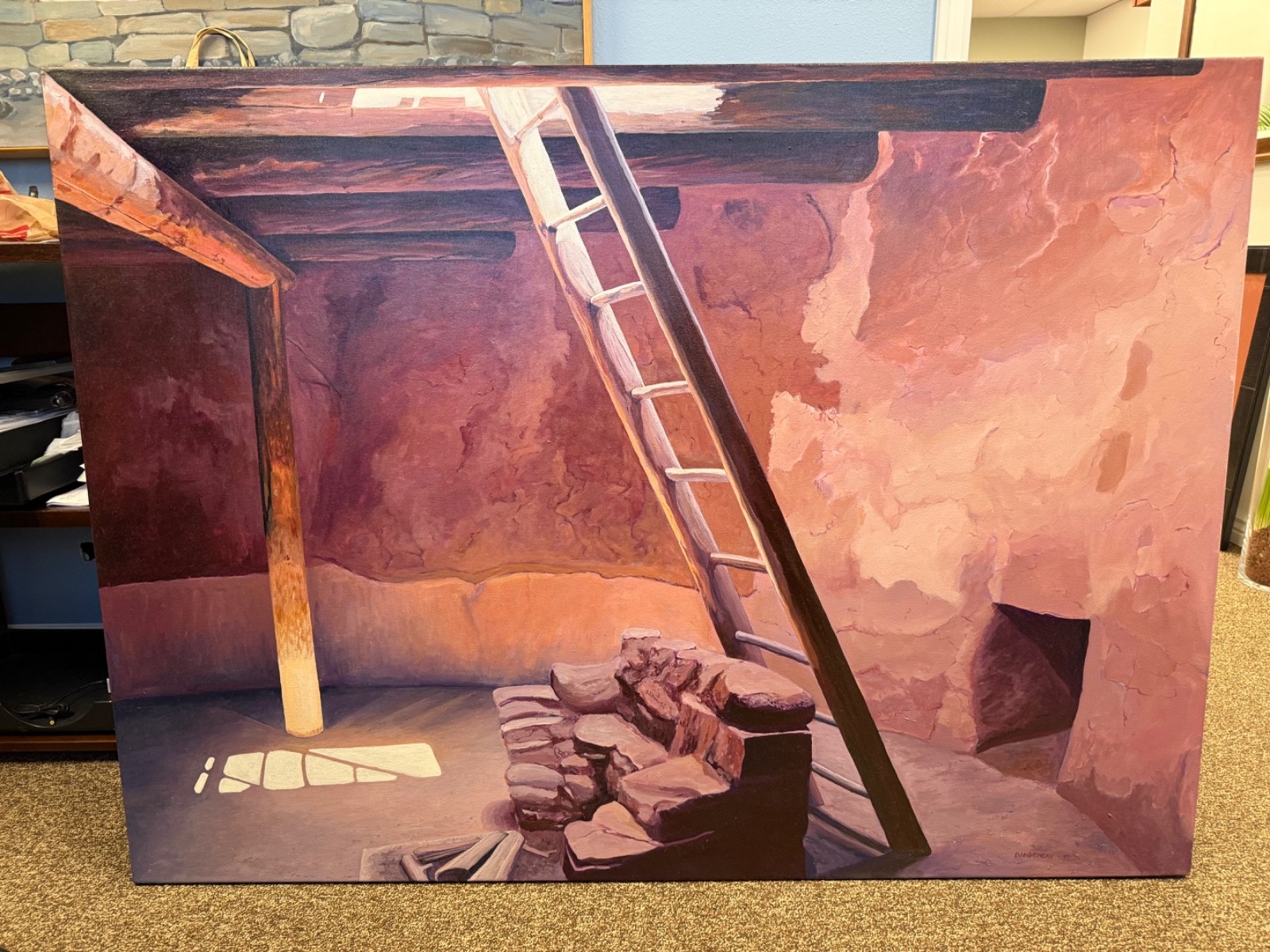 Southwest artwork. Original art by Diane Dandenaeu. Chaco Canyon Pecos Kiva