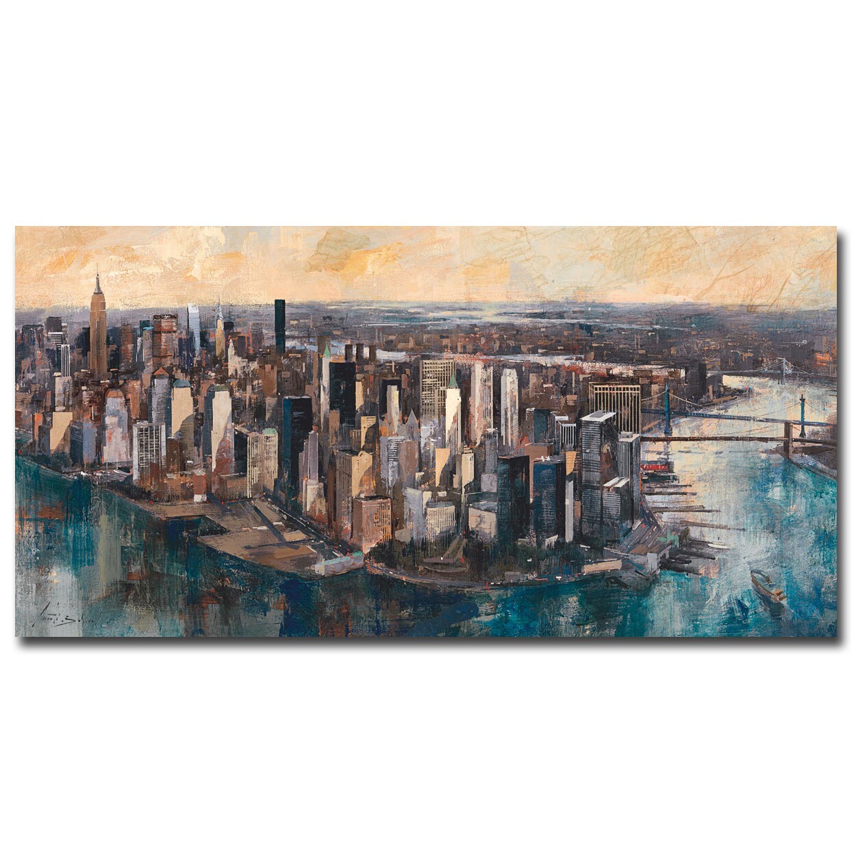 South Manhattan by Bofarull Gallery-Wrap Canvas Artwork (24 in x 48 in)