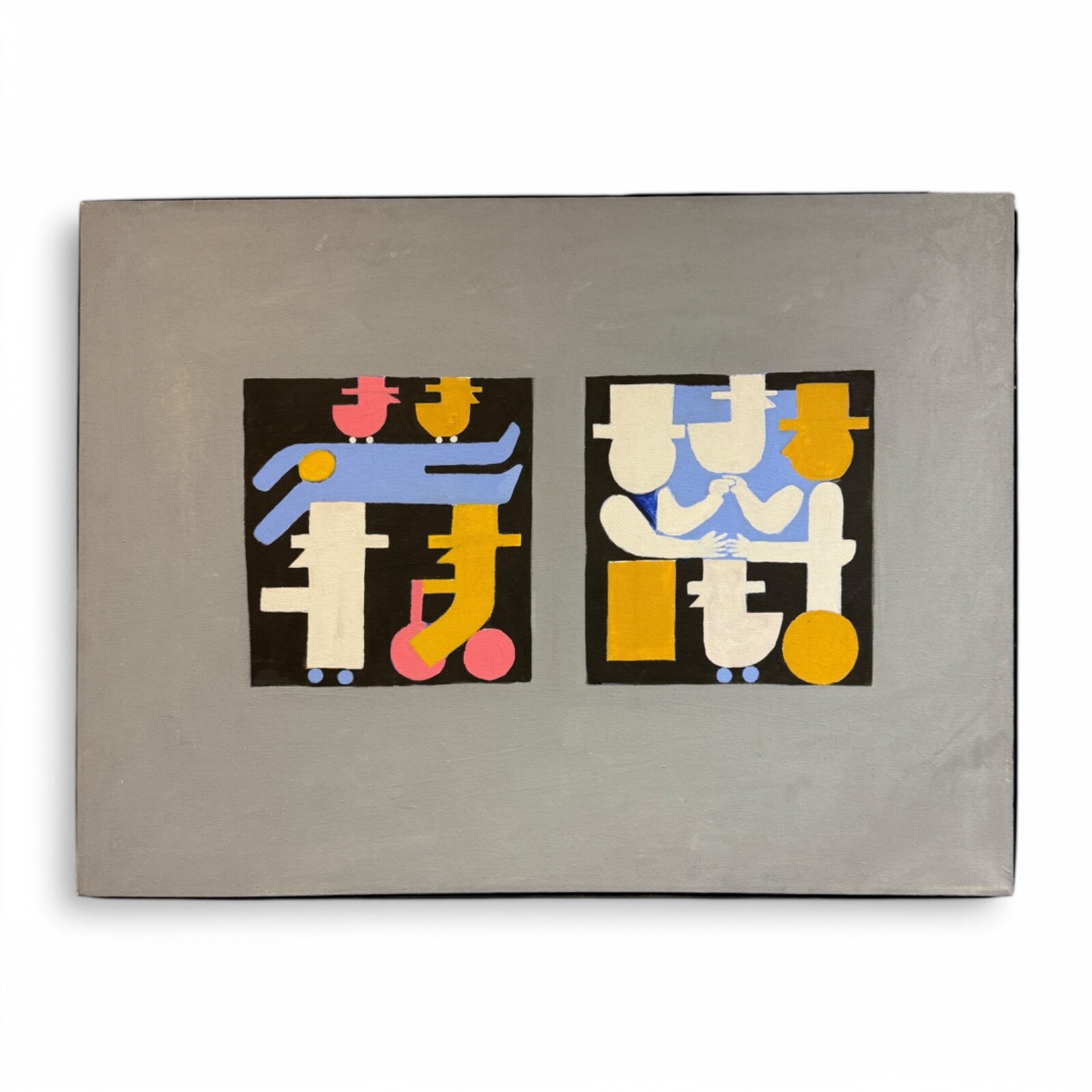 SIGNED by ROGER LONG 32″x24″x1″ Oil art work 1988 Mexican abstract MCM