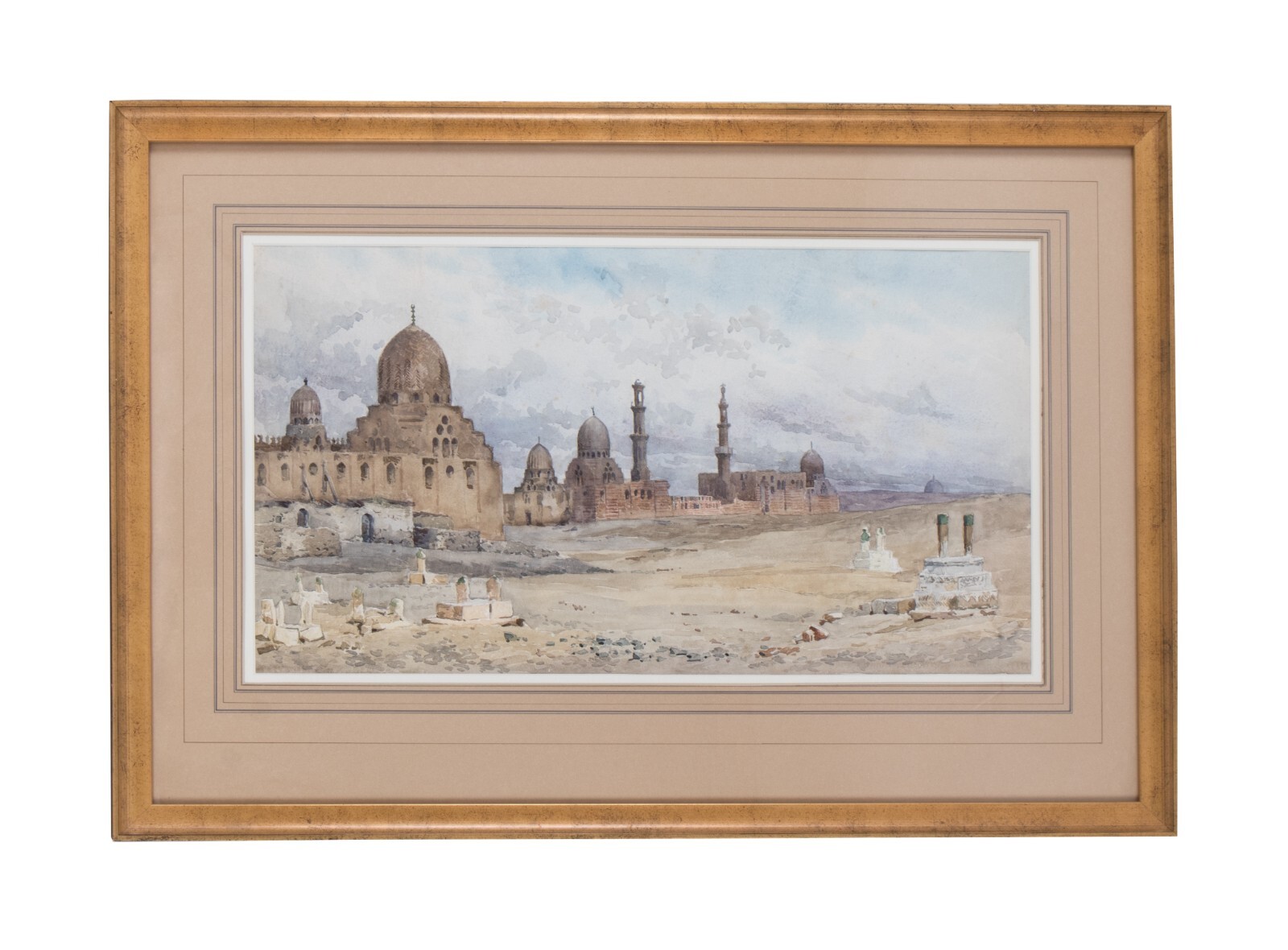 Charles Edmund Dana (American, 1843-1924) Watercolor Painting Egyptian city