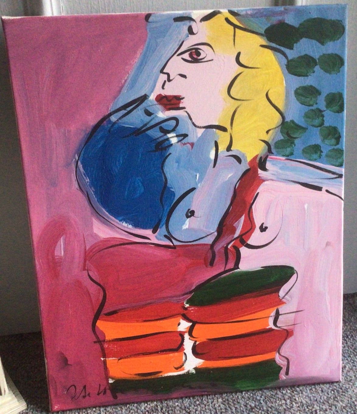 Peter Keil – Signed Original Oil On Canvas Painting – Nude Woman