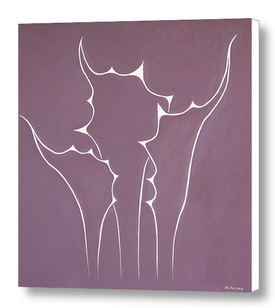 Succulent in Violet 30×30 Original Abstract Art Acrylic Painting Large Canvas