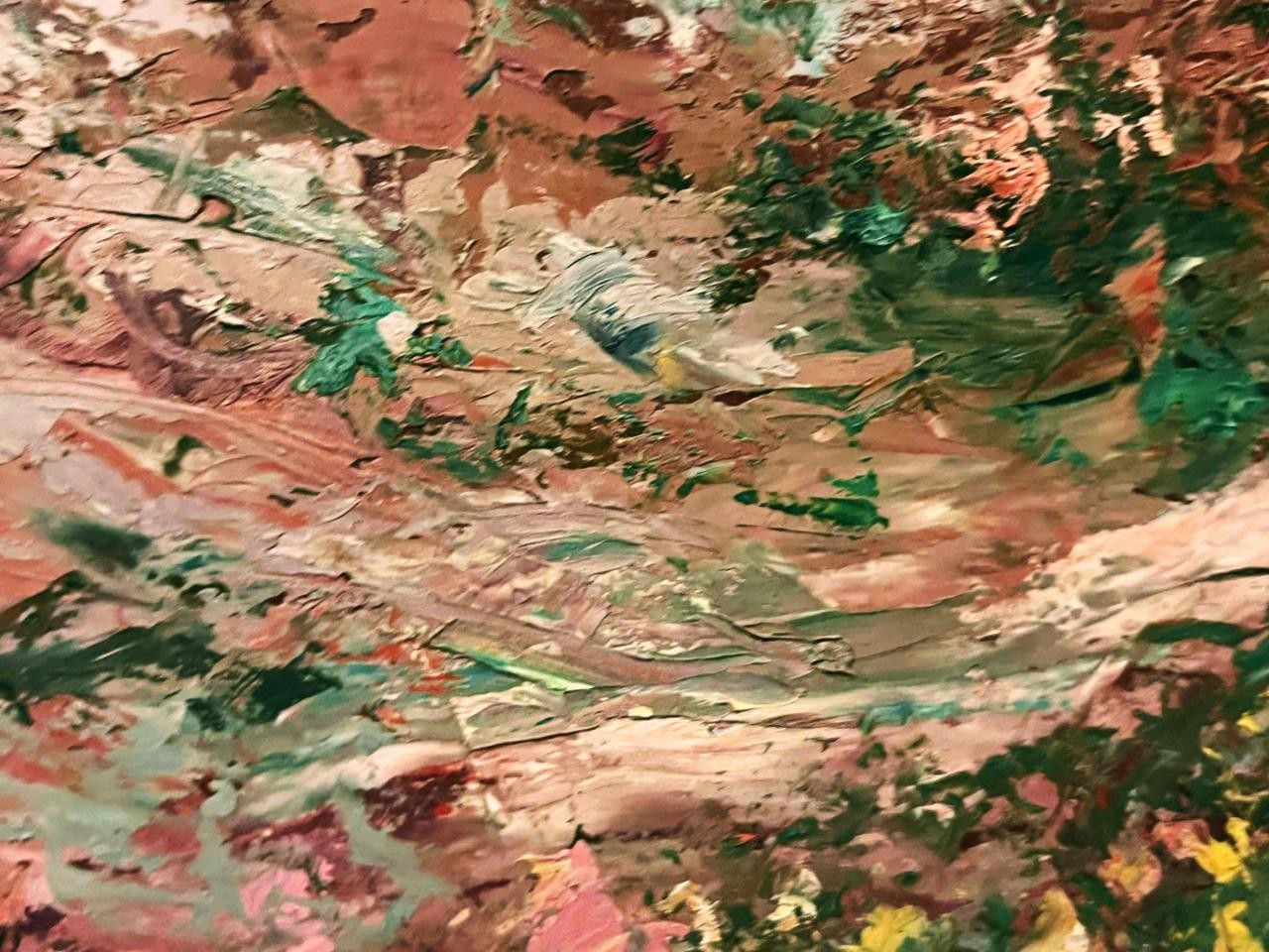Old 1959 Expressionist Impressionist Landscape Oil Painting Trees Artist Signed