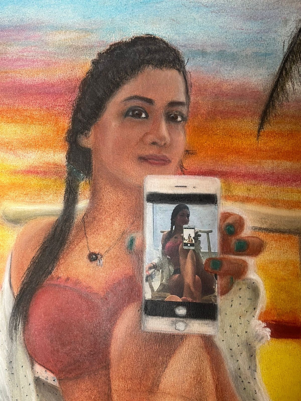 Alexandra, lust at its most sensory expression. Pastel on Carson paper