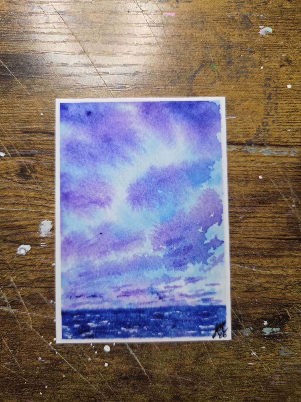 ACEO *Art Print Original Watercolor Sunset 2.5×3.5