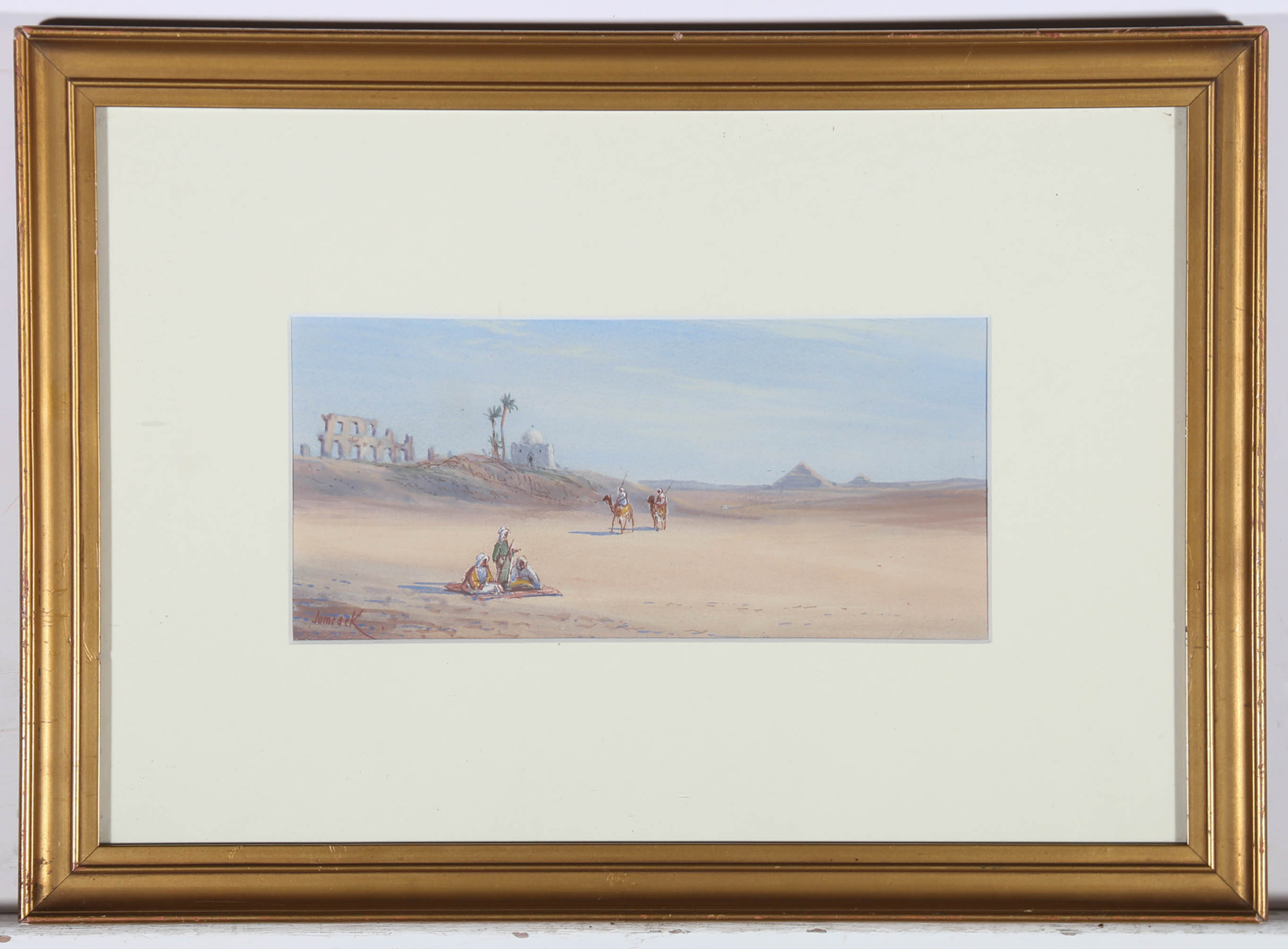 Jamrack – 20th Century Gouache, Desert Scene