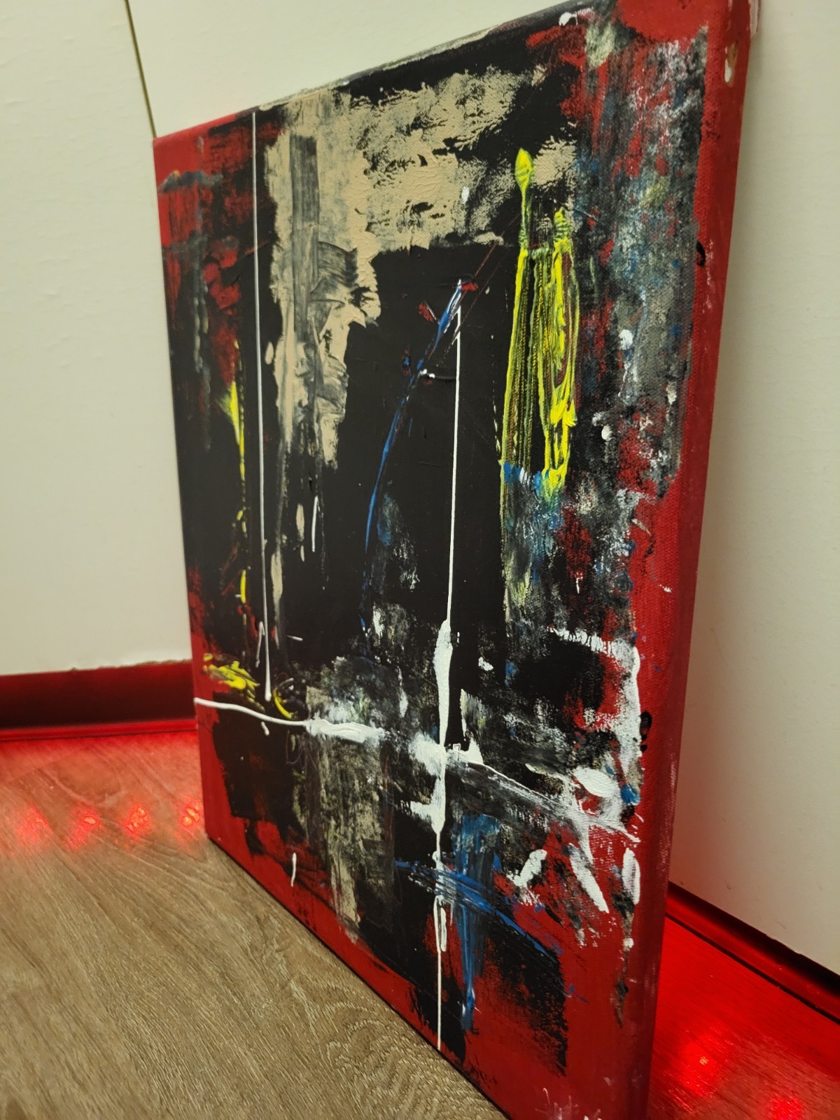 Original Beautiful Abstract Modern Art Piece Red Canvas