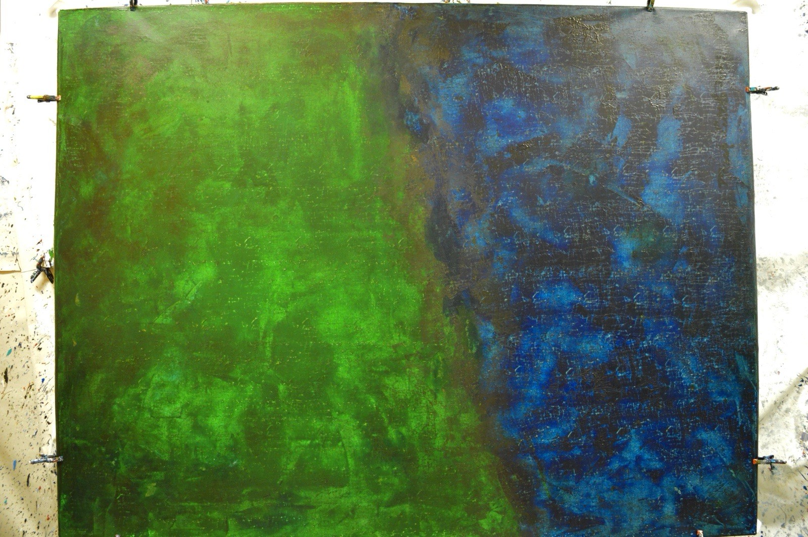 Mark Little Original Giant Canvas Painting 84”X62” (7 Foot) Abstract Modern XL