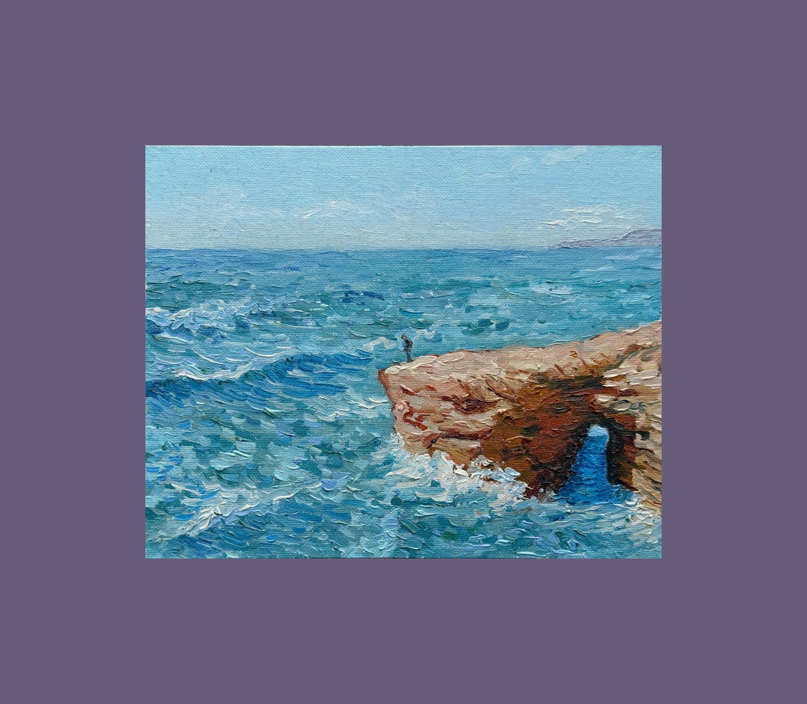Oil Painting. Original. Sunset Cliffs 8×10 – San Diego Ocean Coastal Art