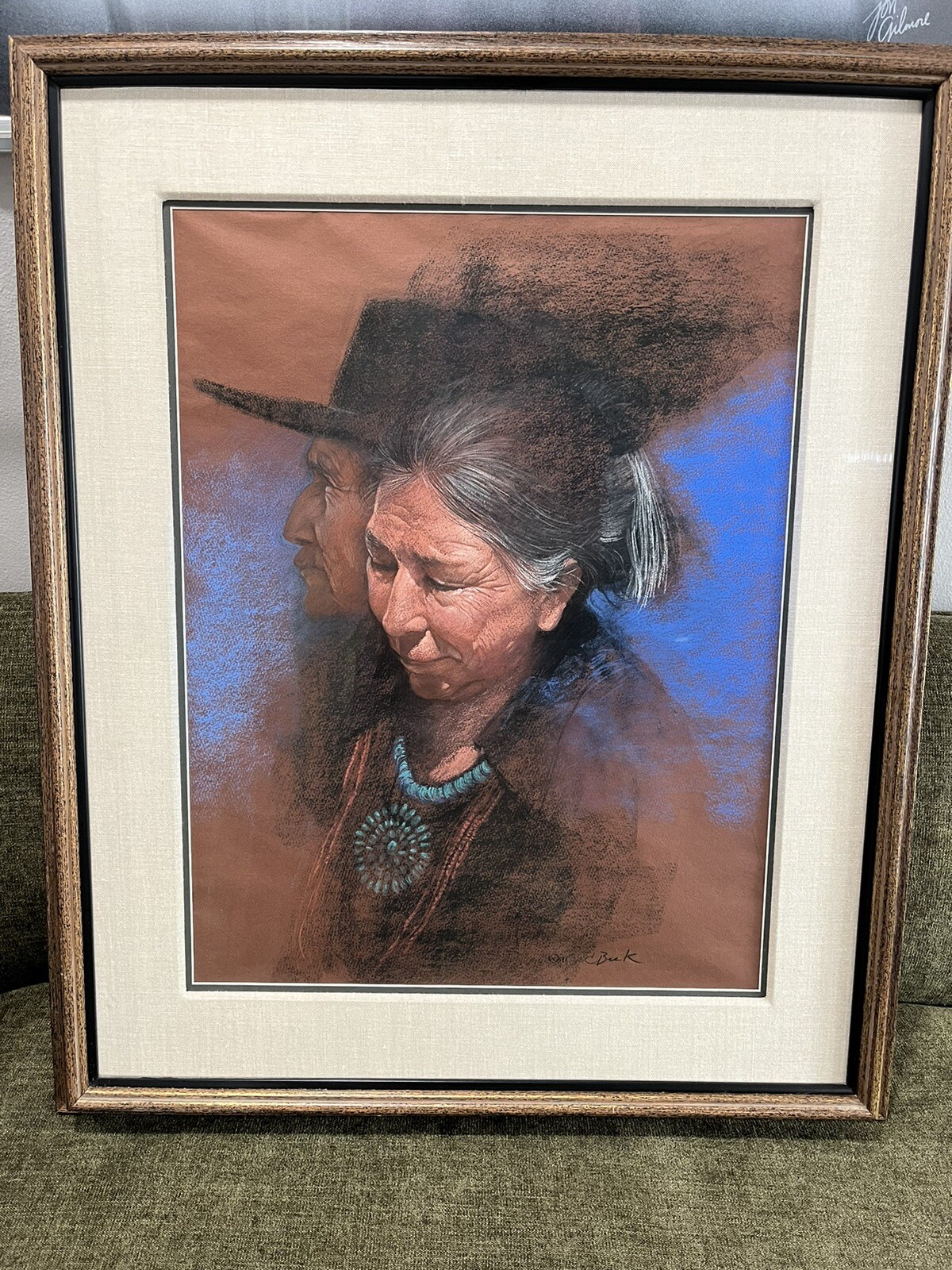 Clifford Beck Original Pastel Painting Of A Woman And Man