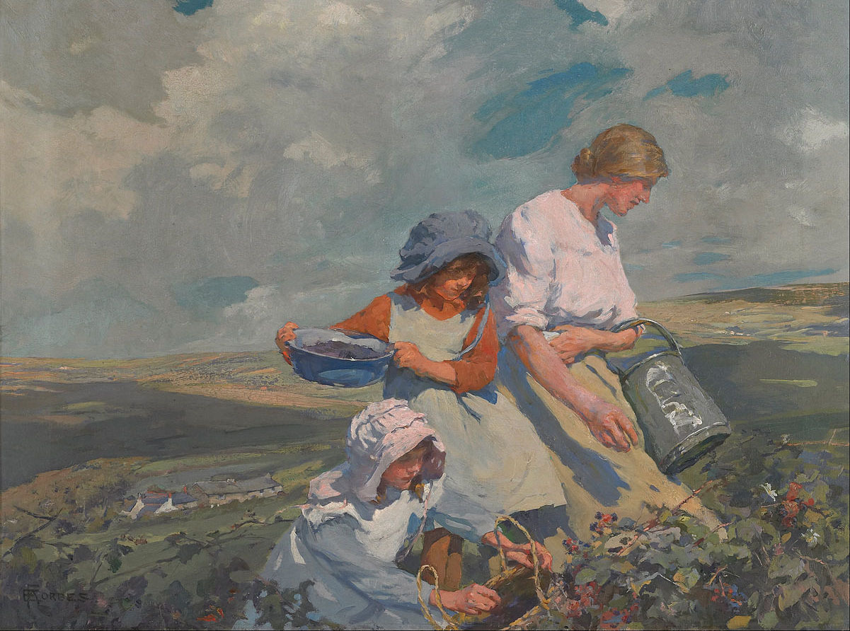perfact 36×24 oil painting handpainted on canvas»Blackberry Gathering»@5024