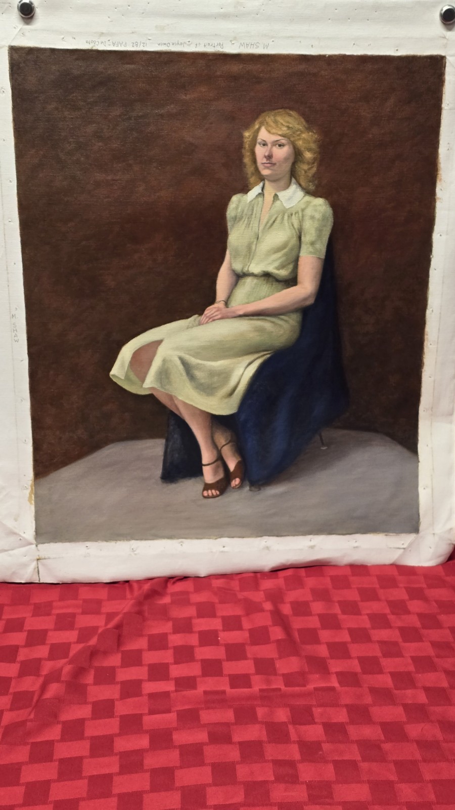 Original Oil Painting Portrait of Joyce Owen M Shaw 1982 PAFA 20×24