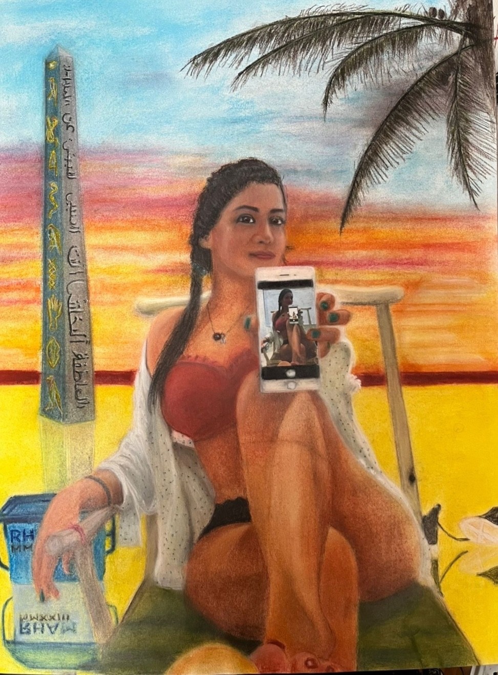 Alexandra, lust at its most sensory expression. Pastel on Carson paper