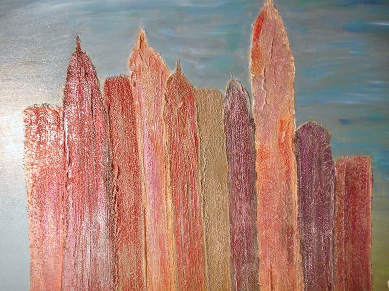 Painting Canvas Skyscraper Urban Landscape City United States? Saved