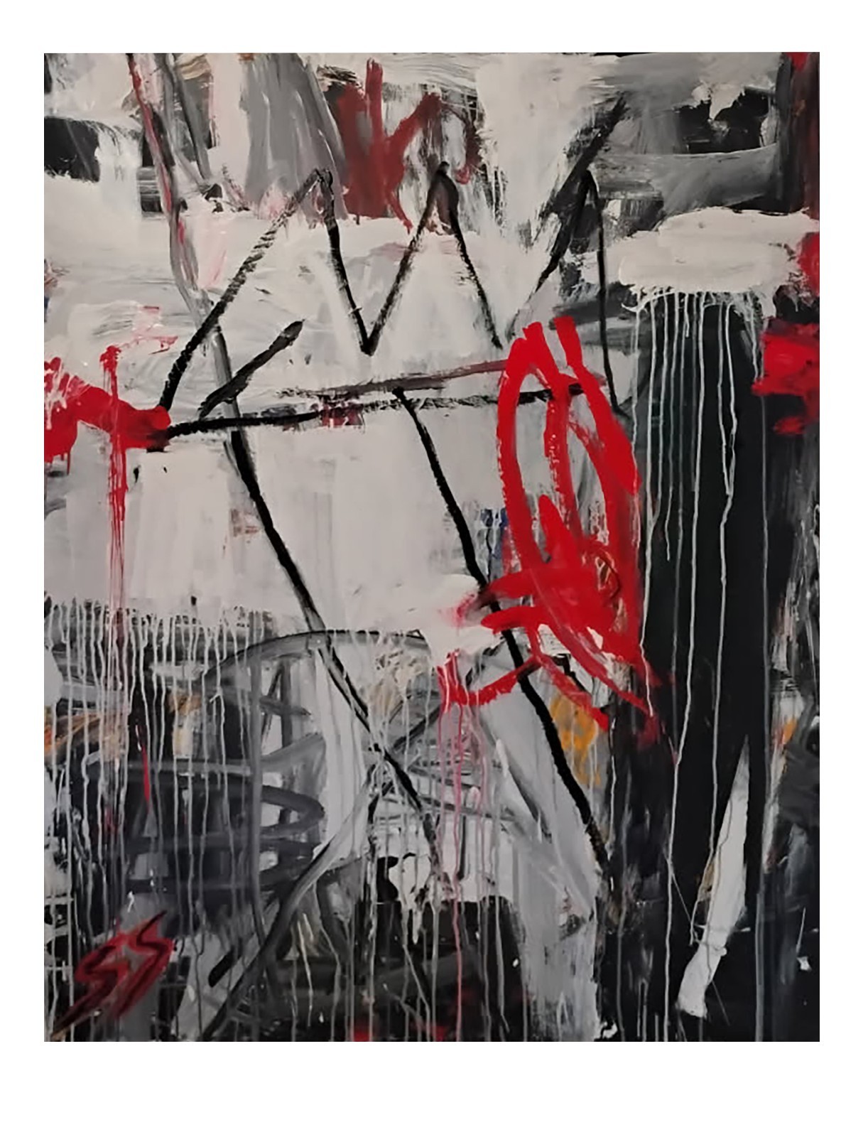 AFTERSHOCK Original Large Abstract Painting Acrylic Canvas 45×60 by S. Stary