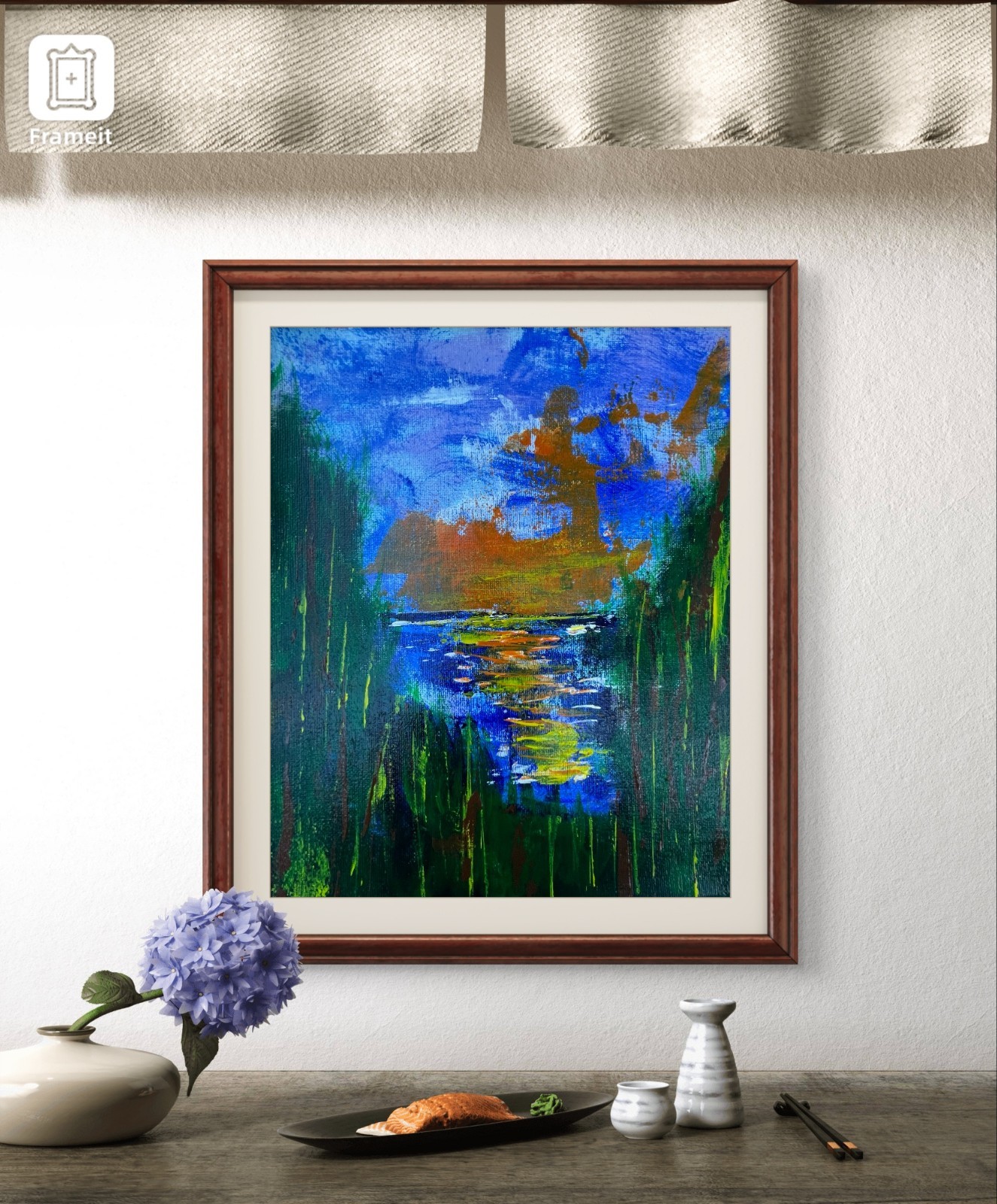 Original Art «Dusk» 8×10 Canvas Expressionism Abstract Design Home Art