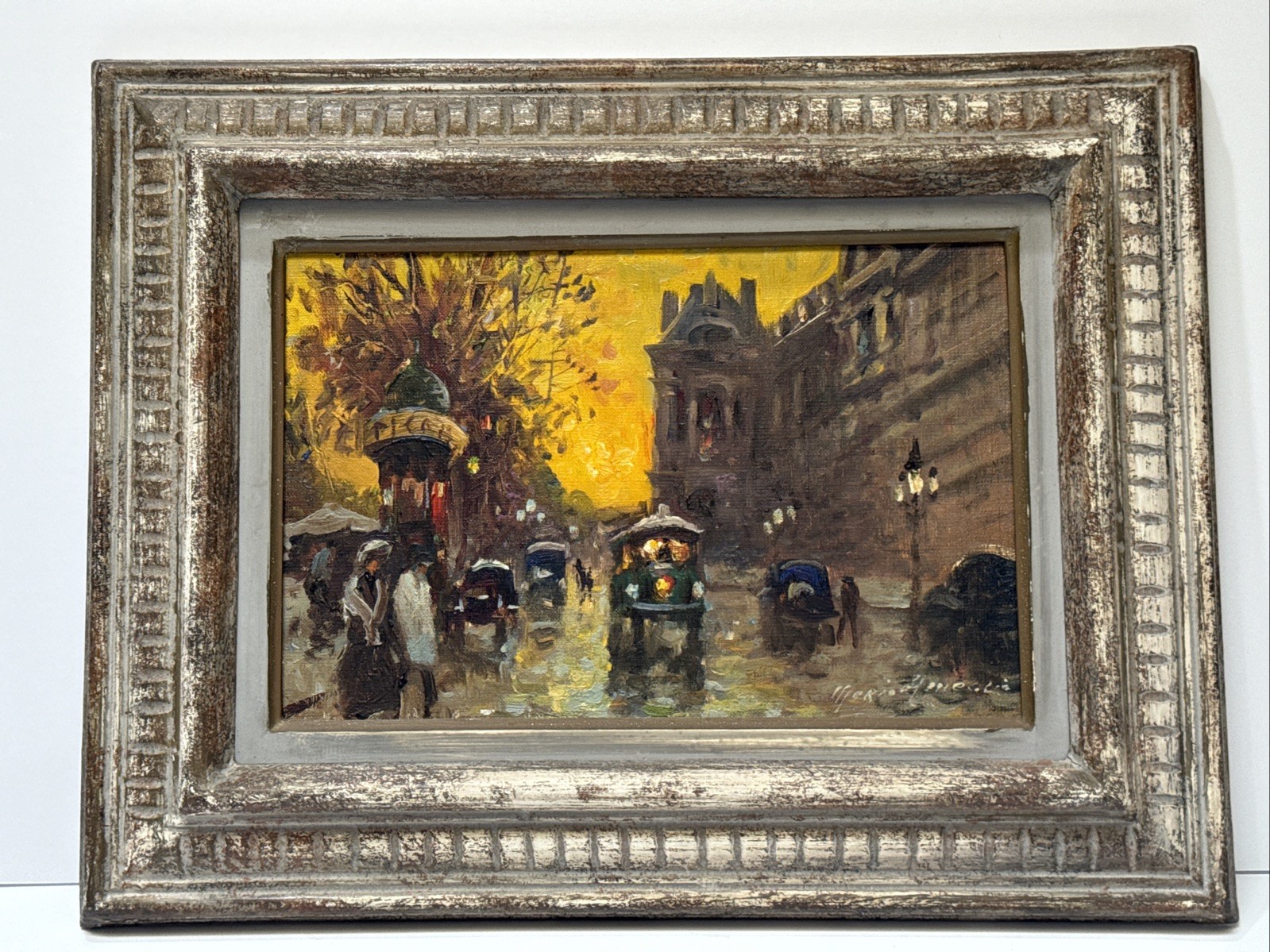 Antique Louvre Painting France Merio Ameglio Listed France Italy Impressionist