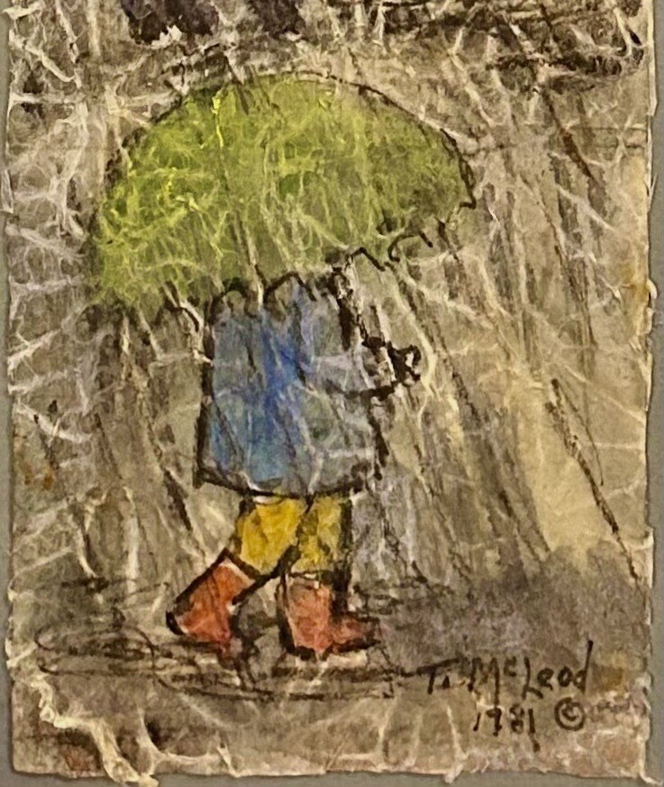 Expressionist Gouache Mixed Media On Paper 18”x9.5” Signed