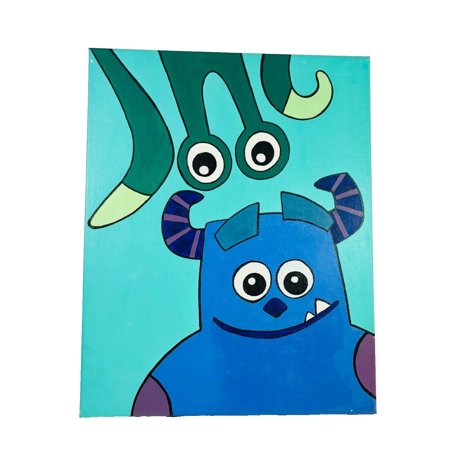 Monsters Inc Painting Sullivan & Charlie Acrylic on Stretched Canvas 16×20 M40