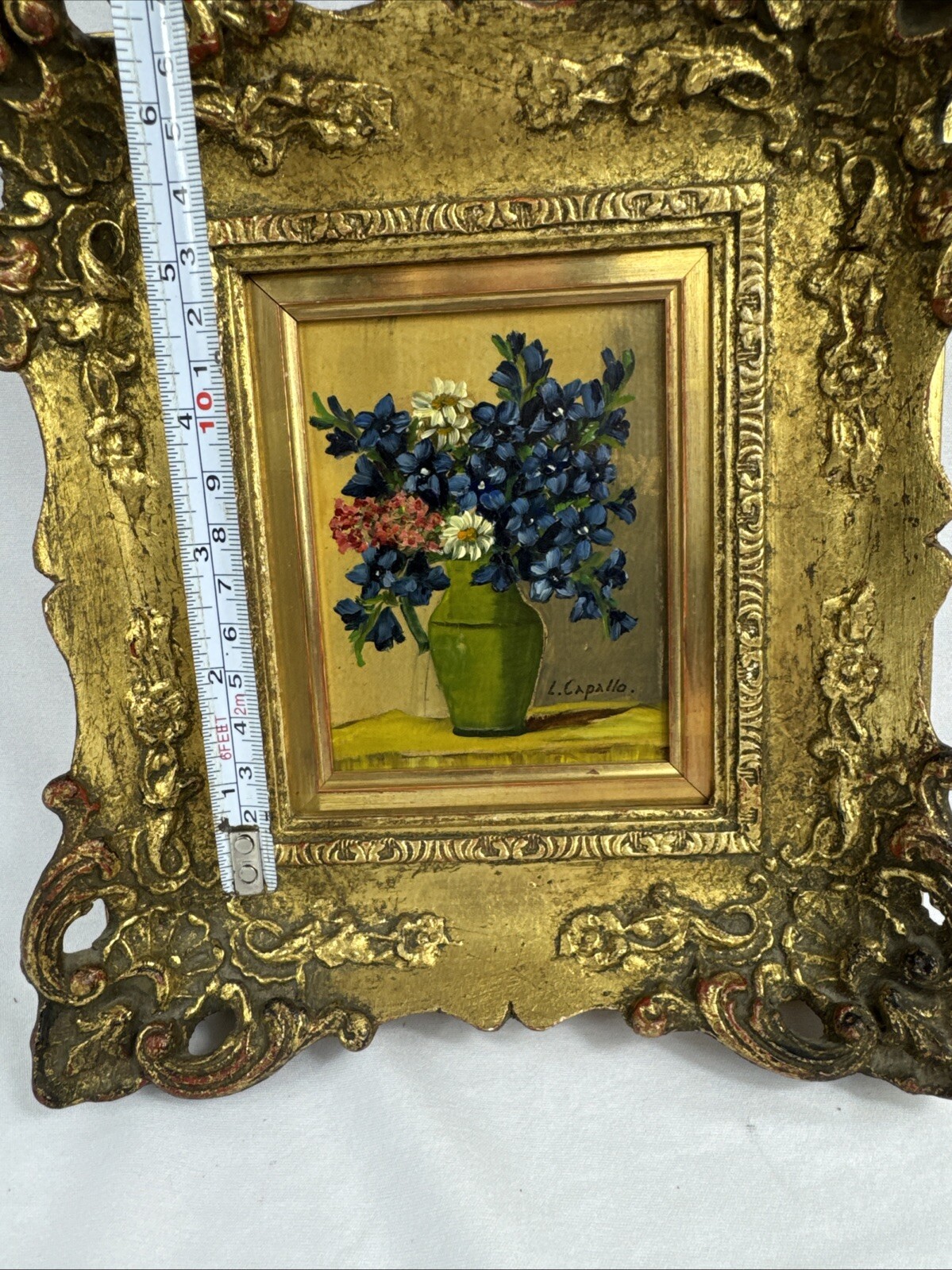 19TH C. Quebec Artist L. Capallo (1843-1902) Original Small Oil Painting 3×5”