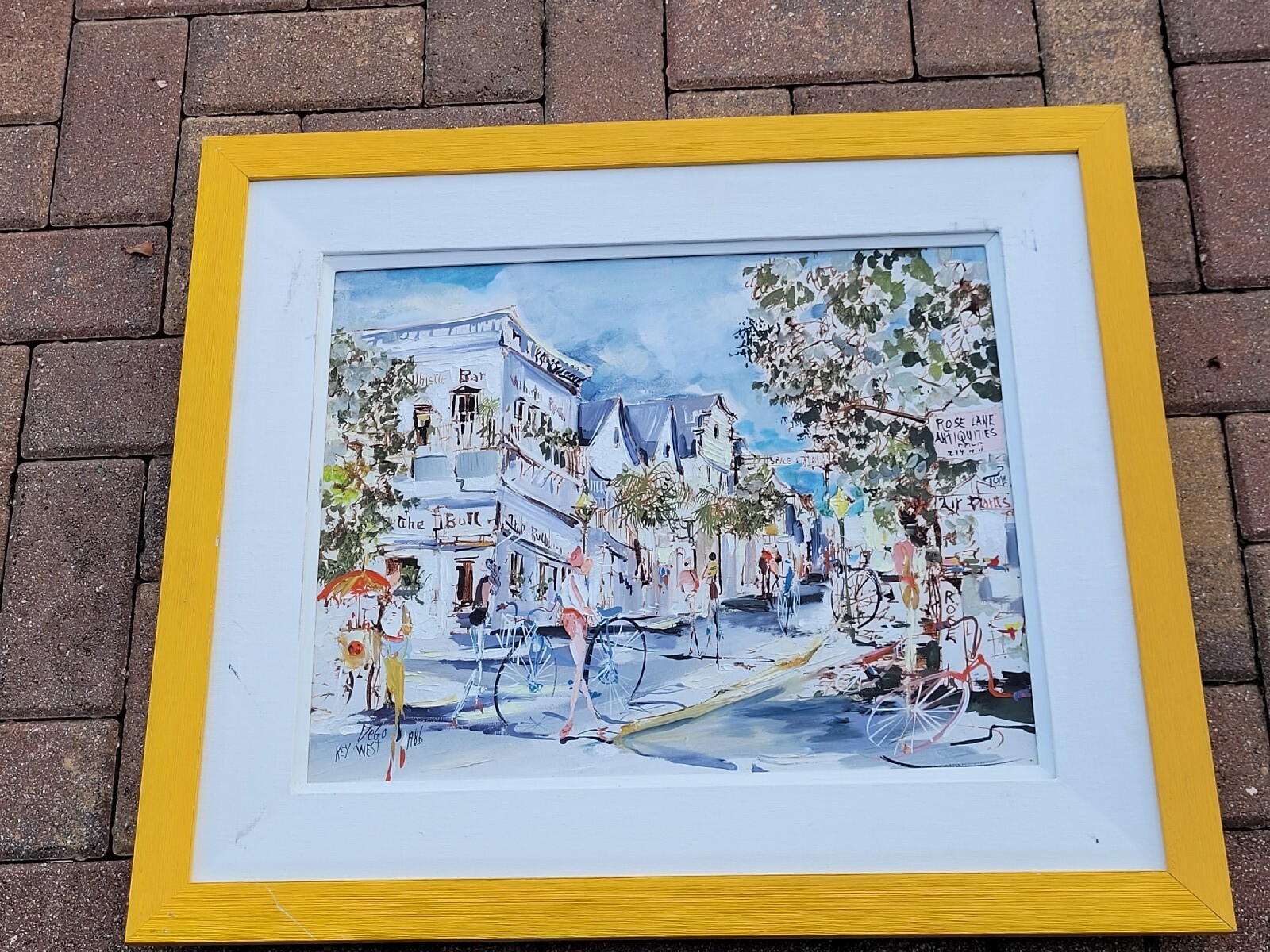 Dego (Denis Gauthier) Original Signed Painting On Canvas Framed Key West Florida