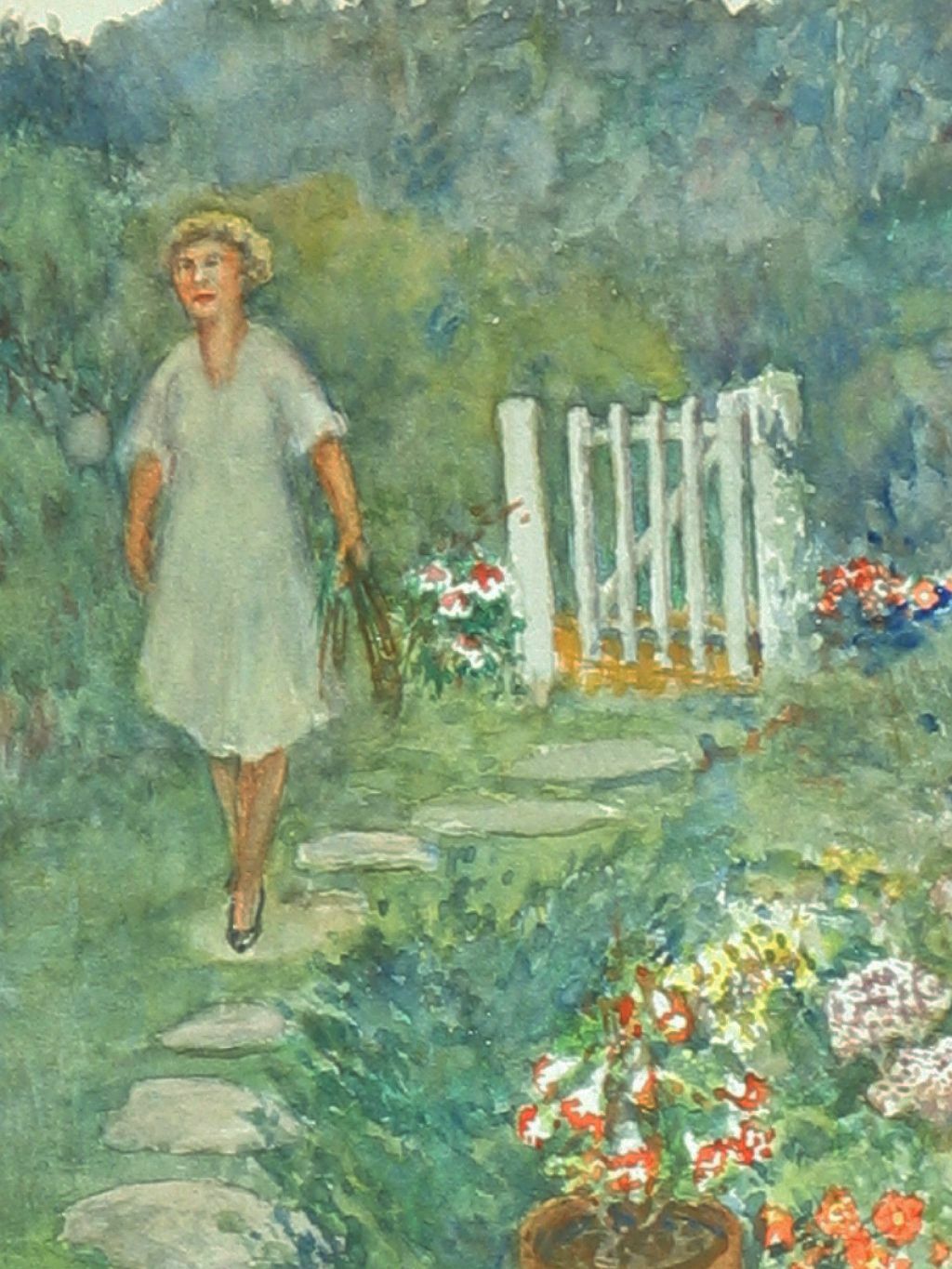 John Flexmore Original Watercolour Painting, ‘’The Garden Gate” Unframed
