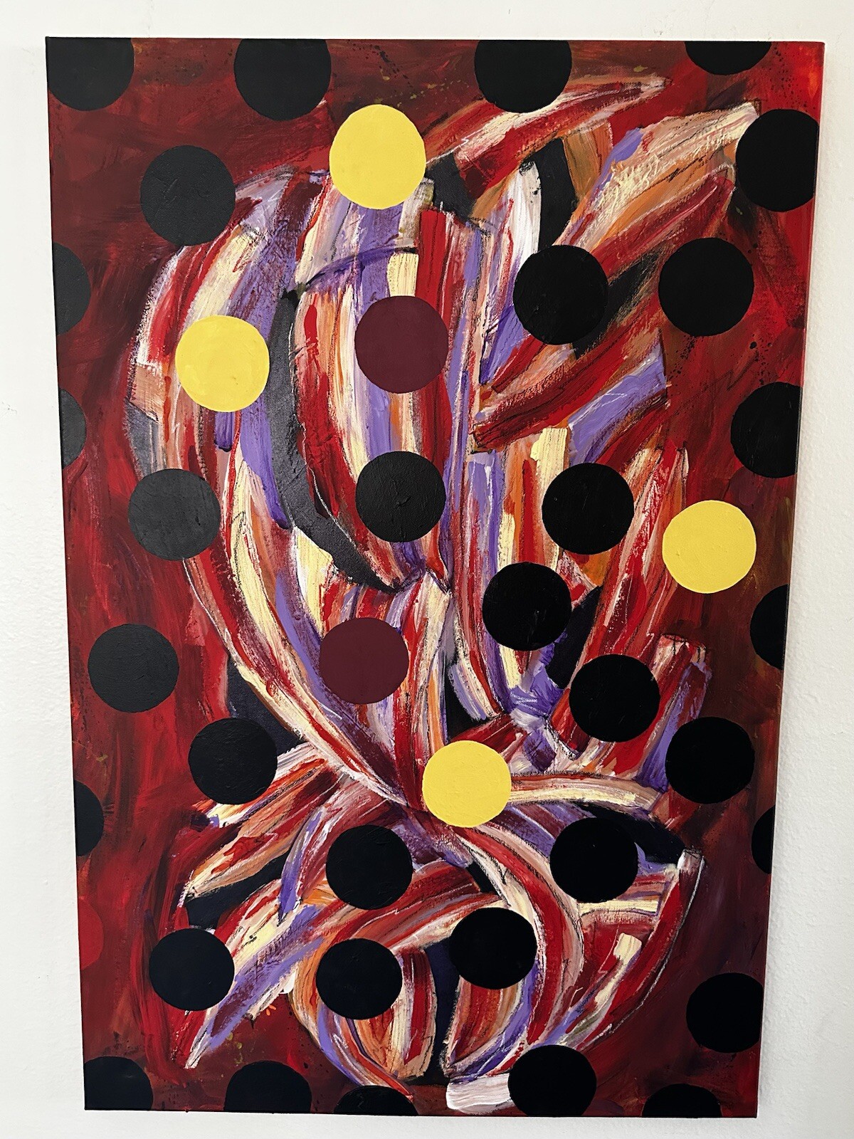 24×36 inch «Johnny Davis Abstract Acrylic on Canvas Painting – Original Artwork»