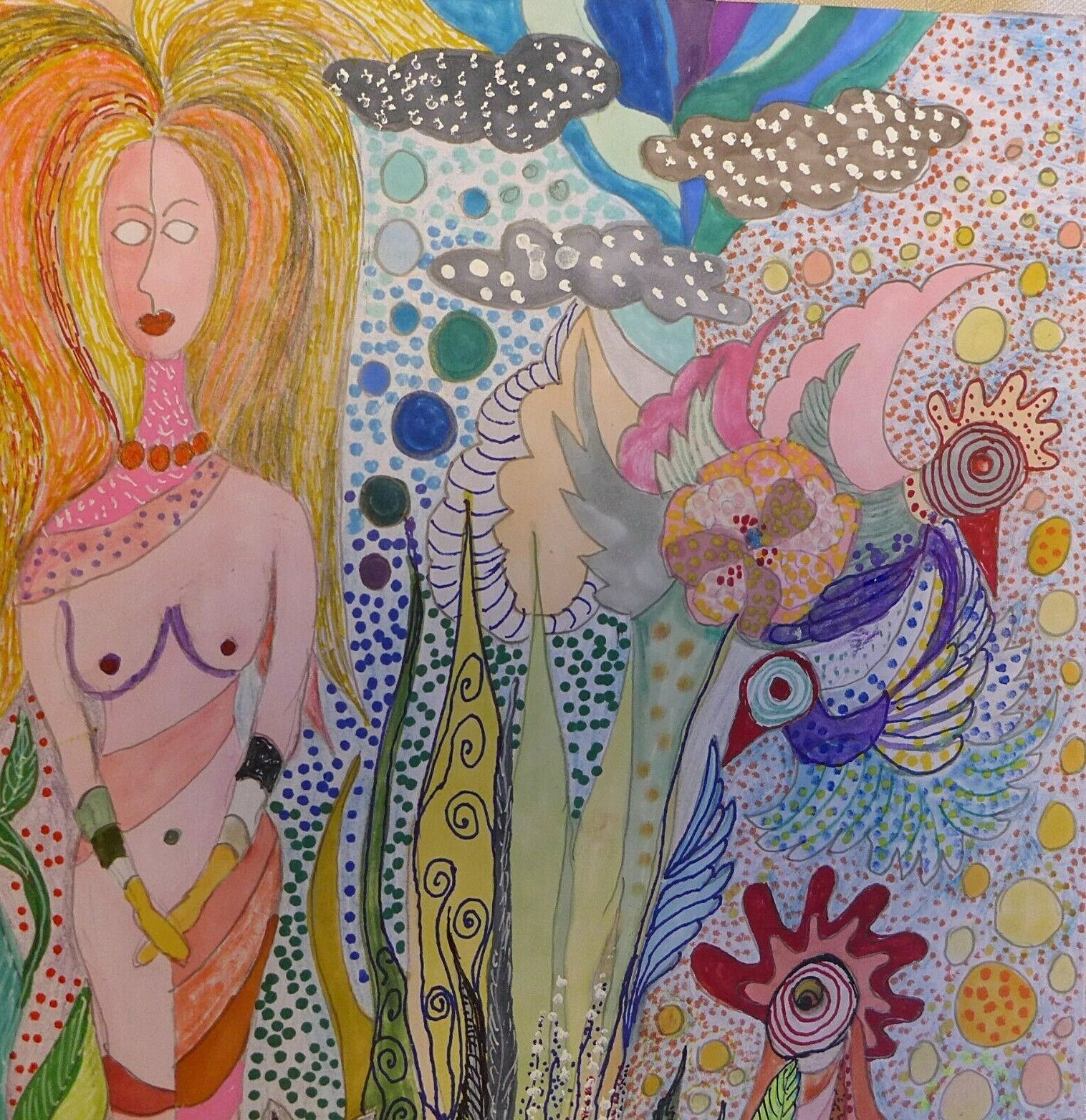 Original Painting13 X 9 Inch Water Color+Pencils On Paper Directly From Artist