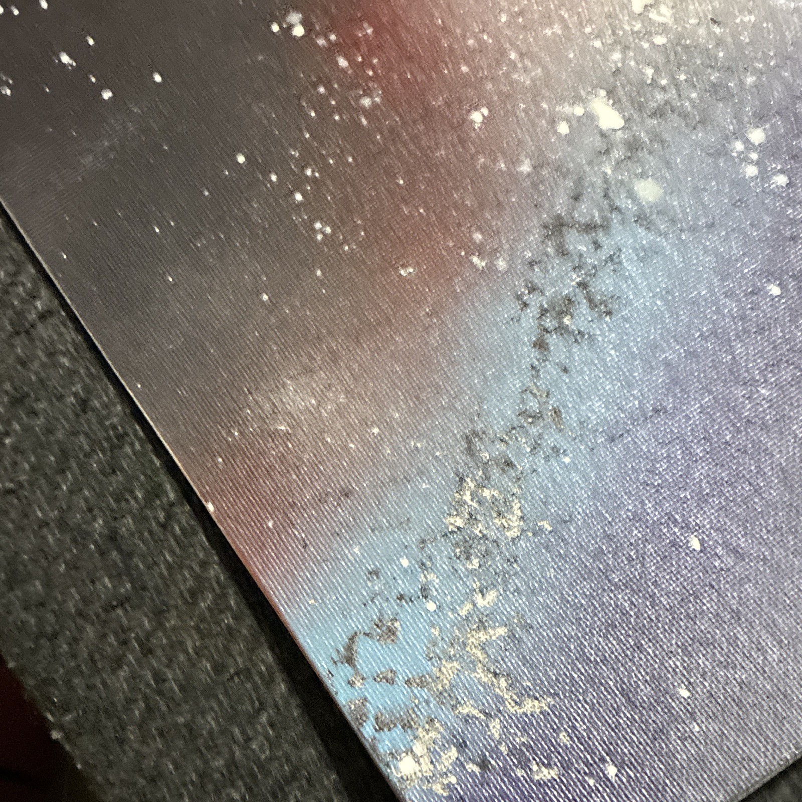 Abstract Outer Space Planet Galaxy Painting on Canvas – Red Planet Starfield