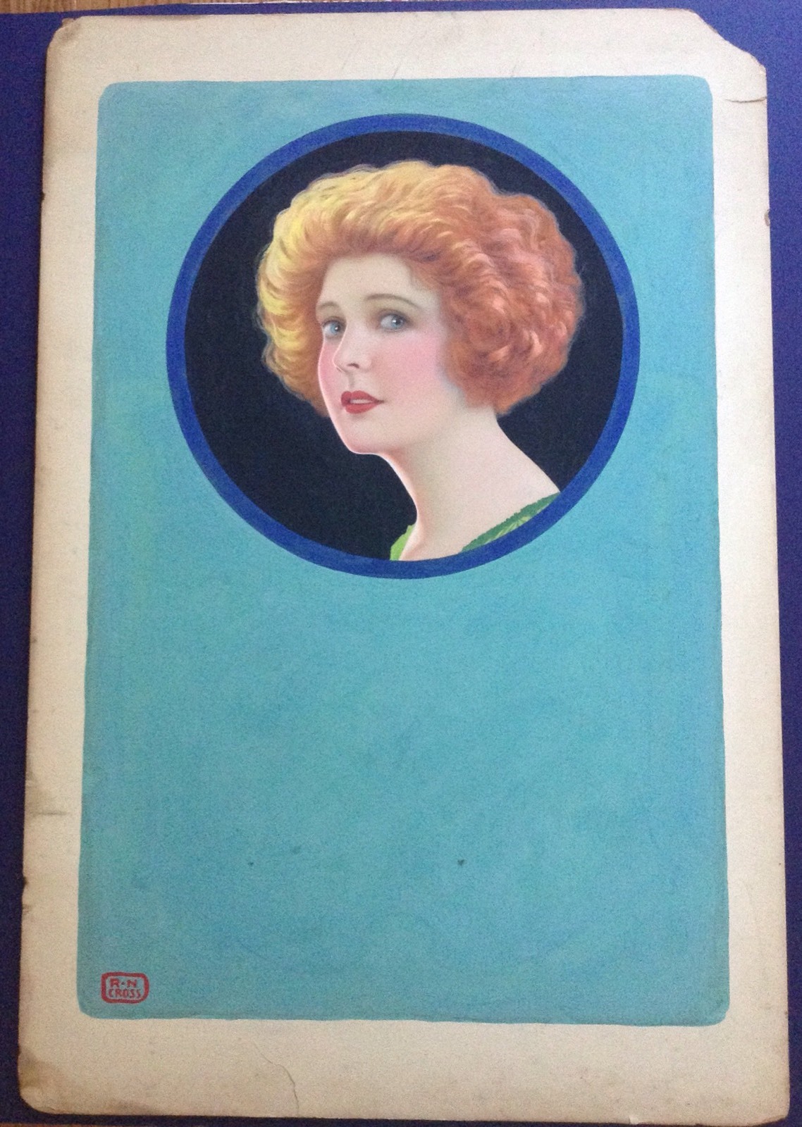 R.N. CROSS Original Signed Vintage Illustration Silent Film MARGUERITE CLARK