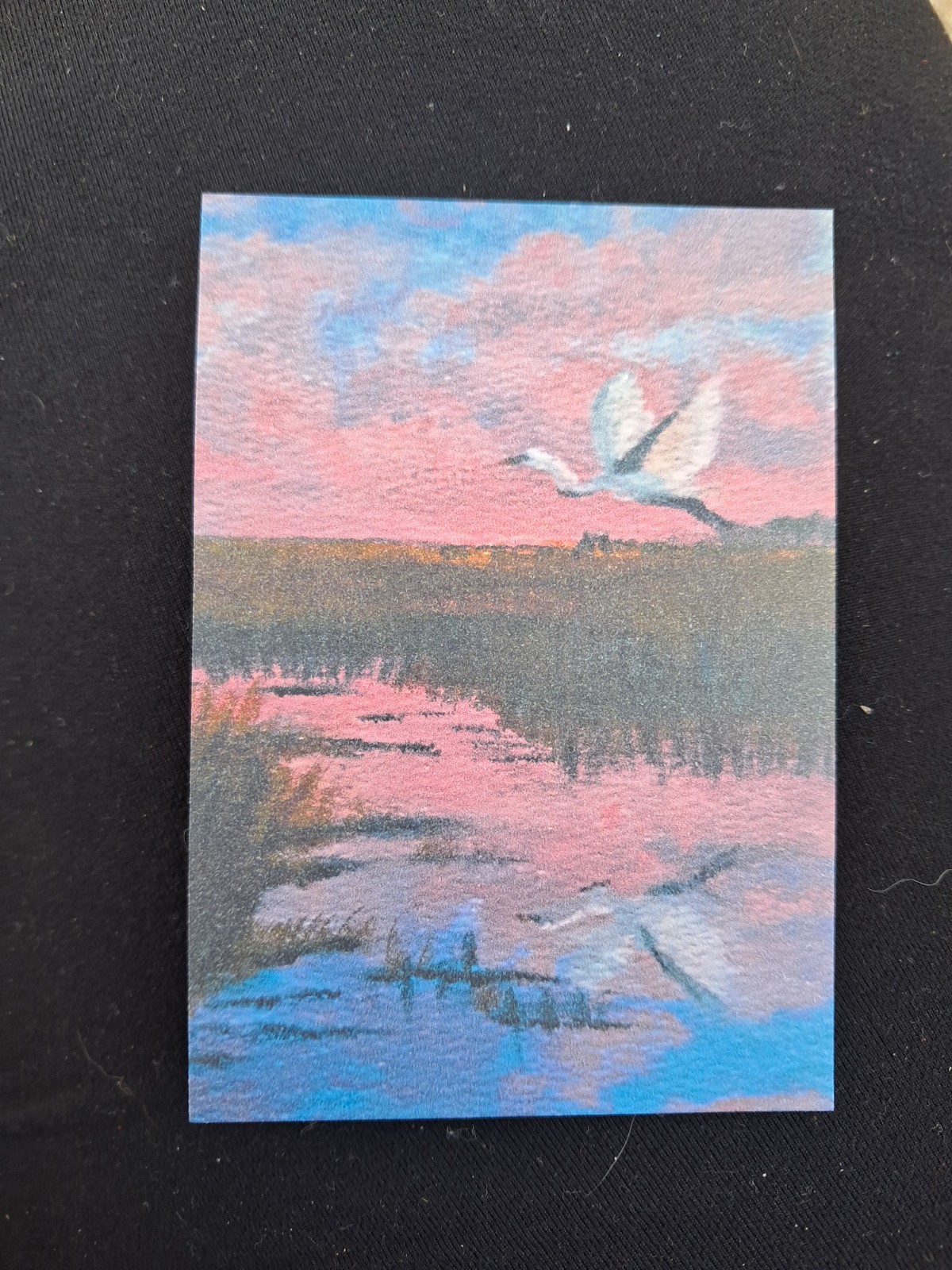 *PRINT* ACEO Bird Landscape Painting | Mini Art Card | Heartandhorizonart