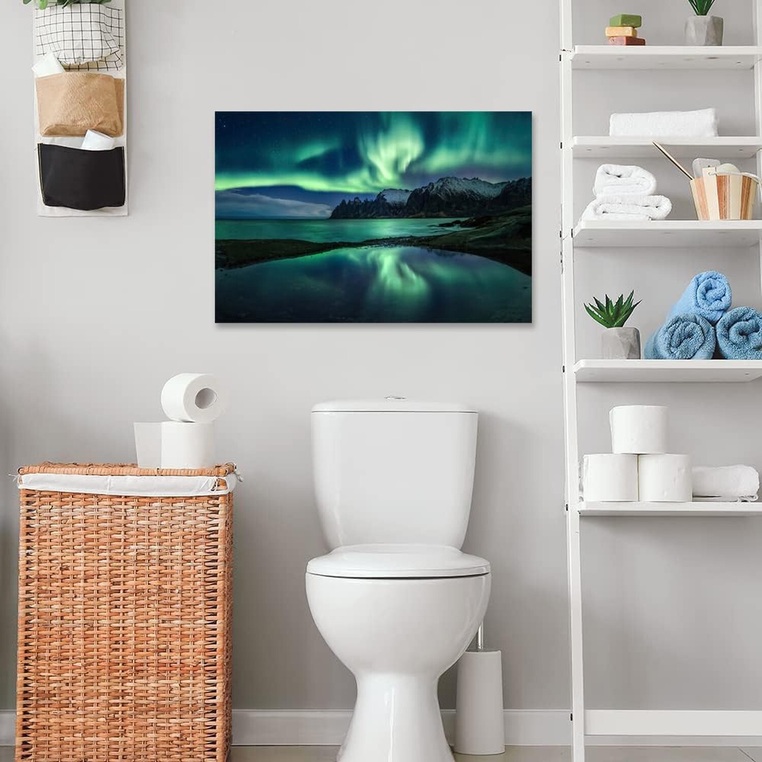 Aurora Borealis Wall Art Painting for Office Bedroom Scenery Landscape Canvas…