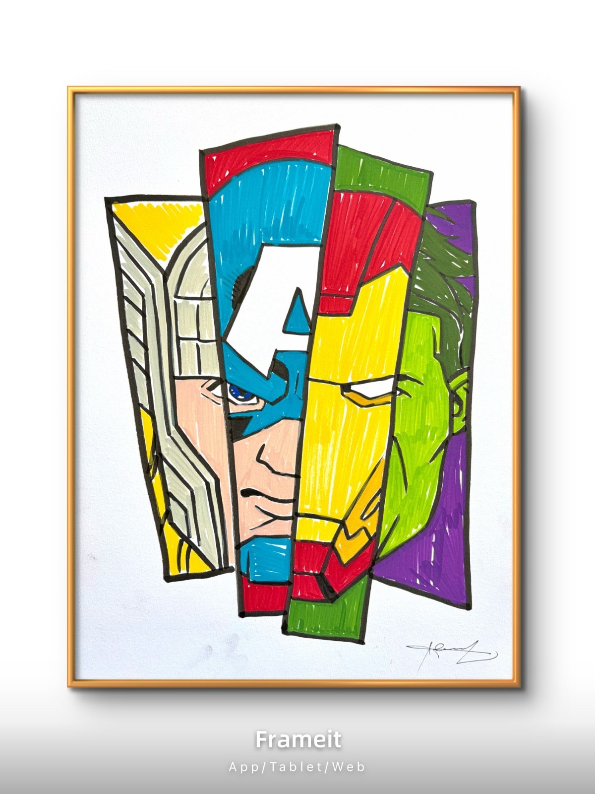 Original Superheroes 5 Painting By Alannah Dyer- Acrylic 9×12 in. Disney Marvel