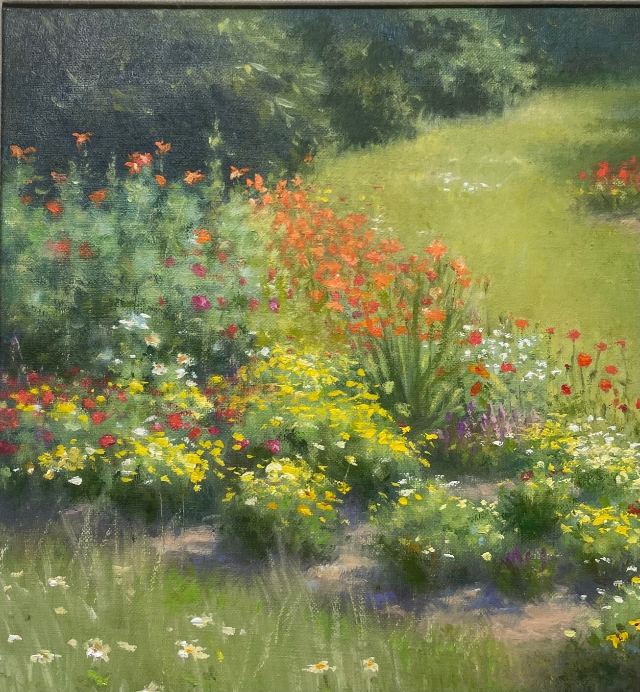 Vintage WILLIAM E BARTLETT ‘Backyard FLOWER GARDENS’ Contemporary Oil Painting