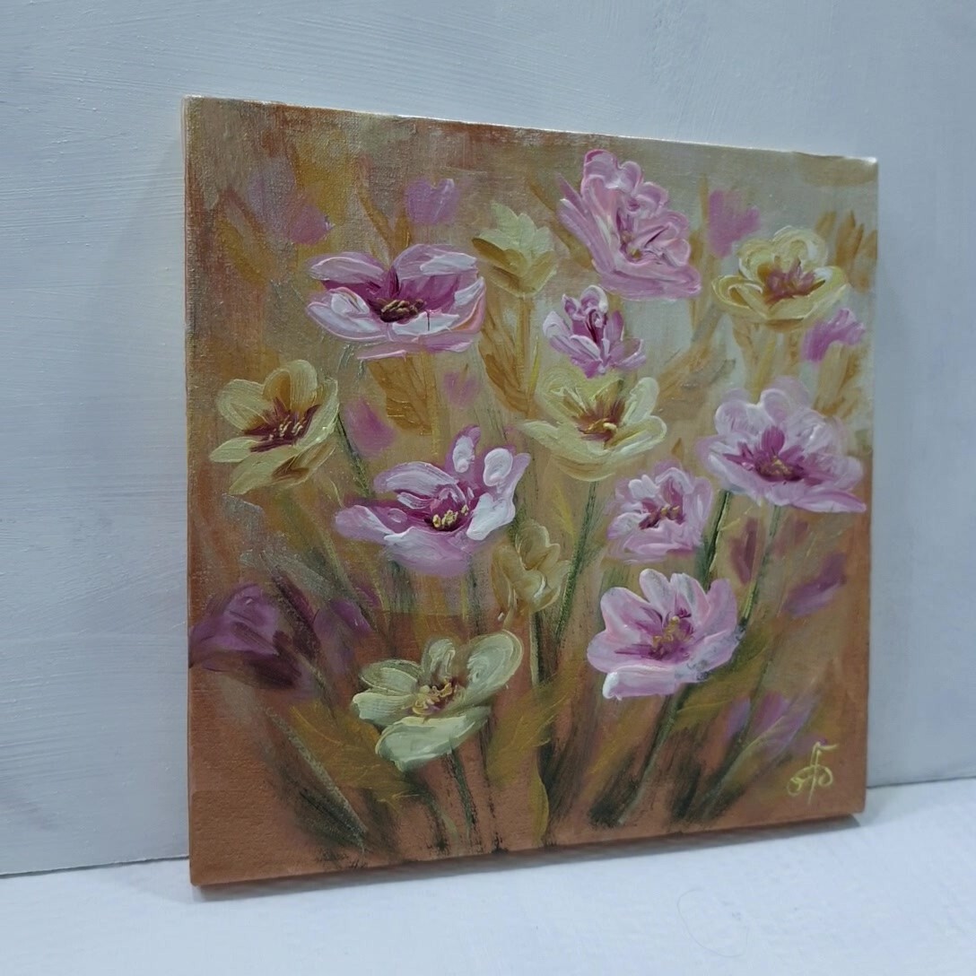 Original Flowers Hand Painted Artwork Home Decor Gift Wall Art Ukrainian Artist