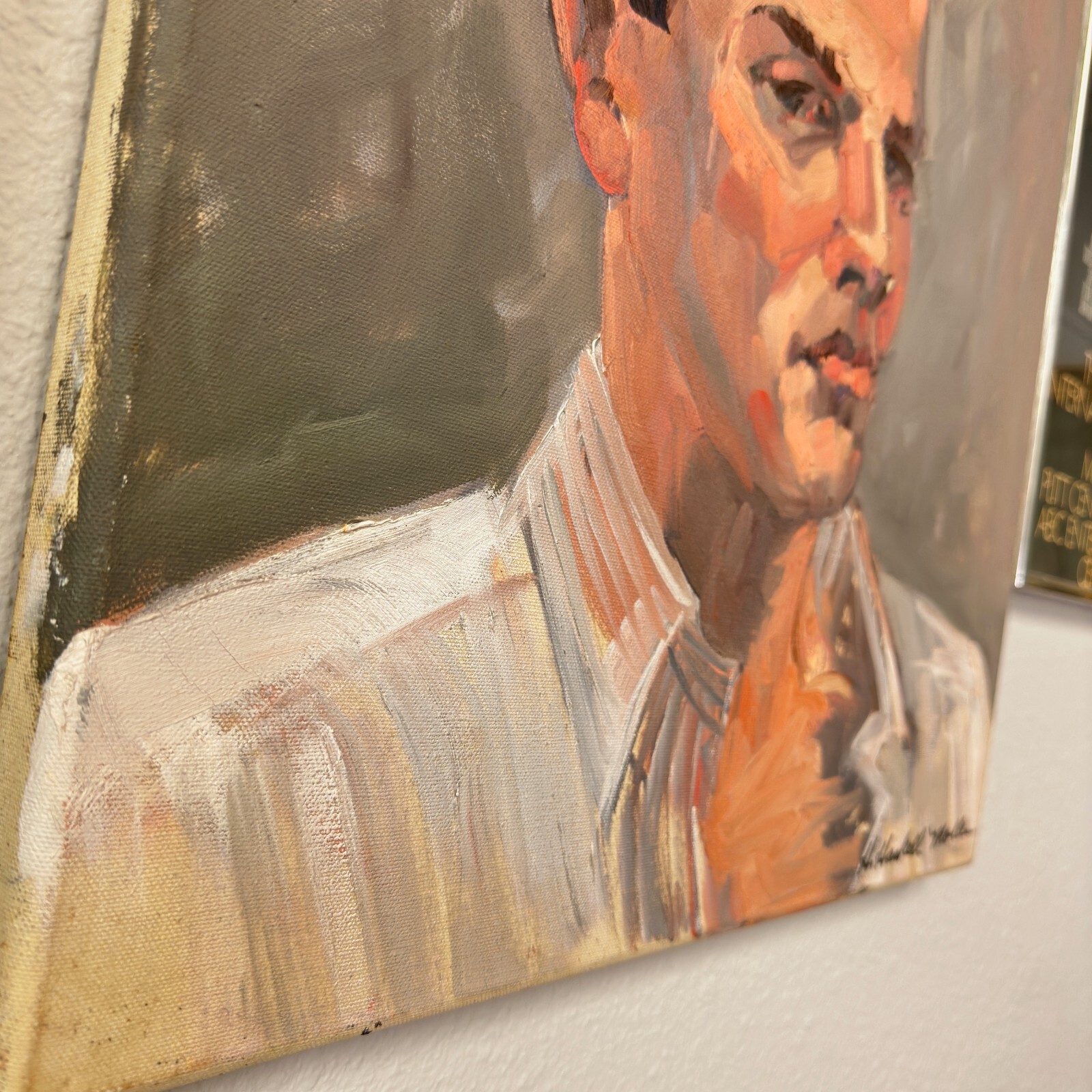 «The Serious Man» Californian Expressionist Helen Haskell-Molles Oil Painting