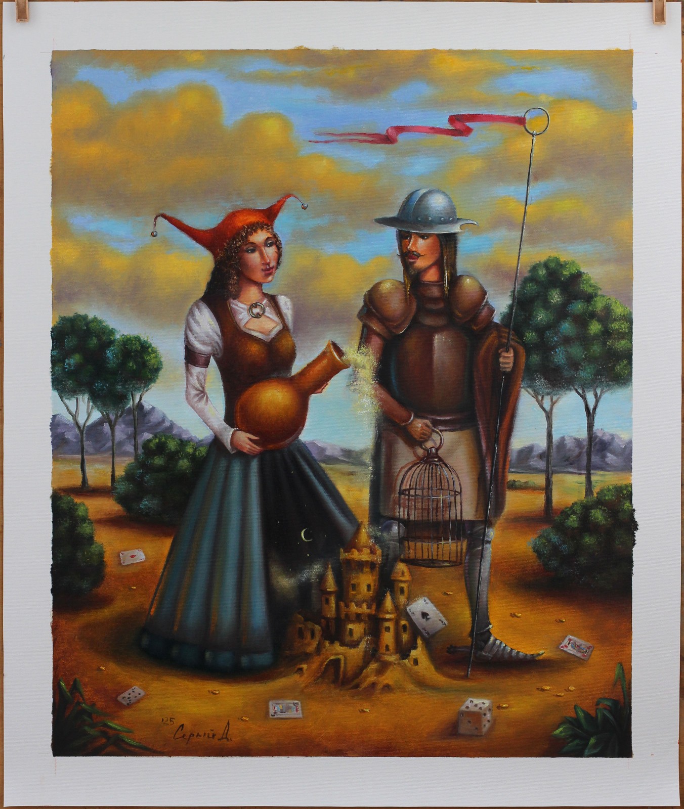 ORIGINAL OIL PAINTING WOMAN MAN II ART BY UKRAINE ARTIST