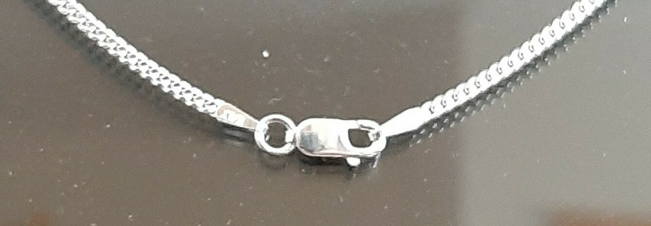 18″ 2mm 925. ITALY solid Sterling Silver CURB CHAIN Lower price see plate chain