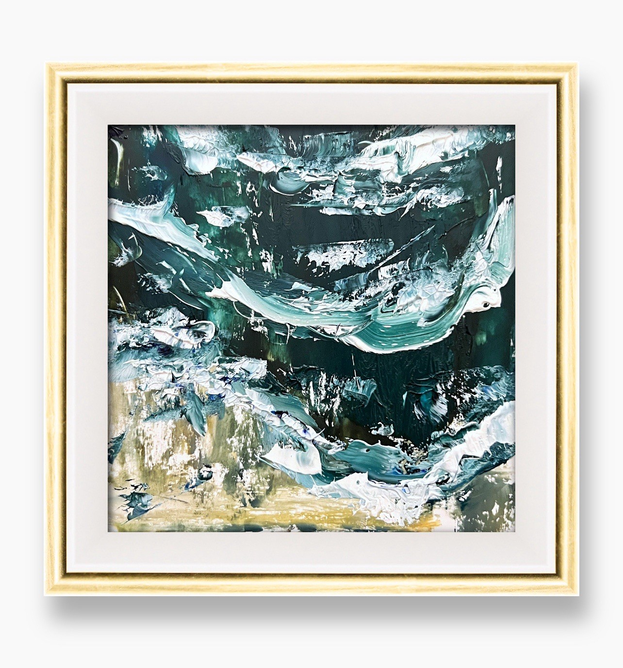 Cape Cod Moody Ocean Abstract Artwork • Coastal Chic Wall Art Framed Decor Gift