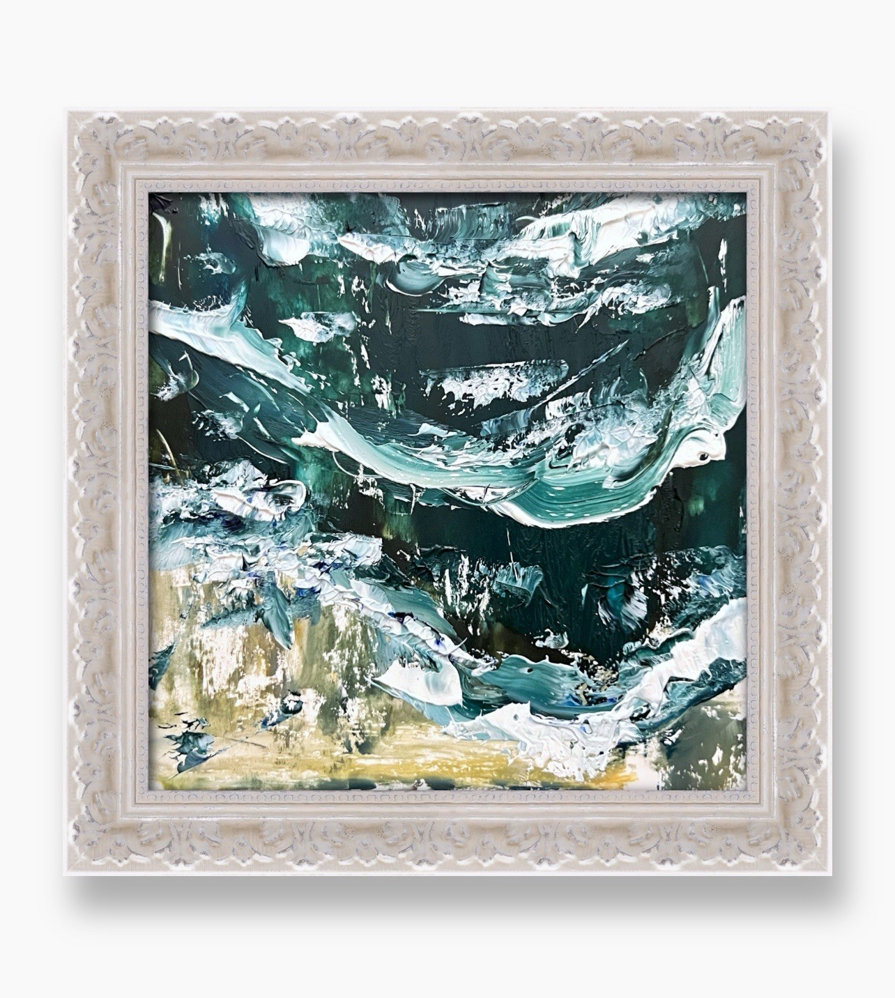 Cape Cod Moody Ocean Abstract Artwork • Coastal Chic Wall Art Framed Decor Gift