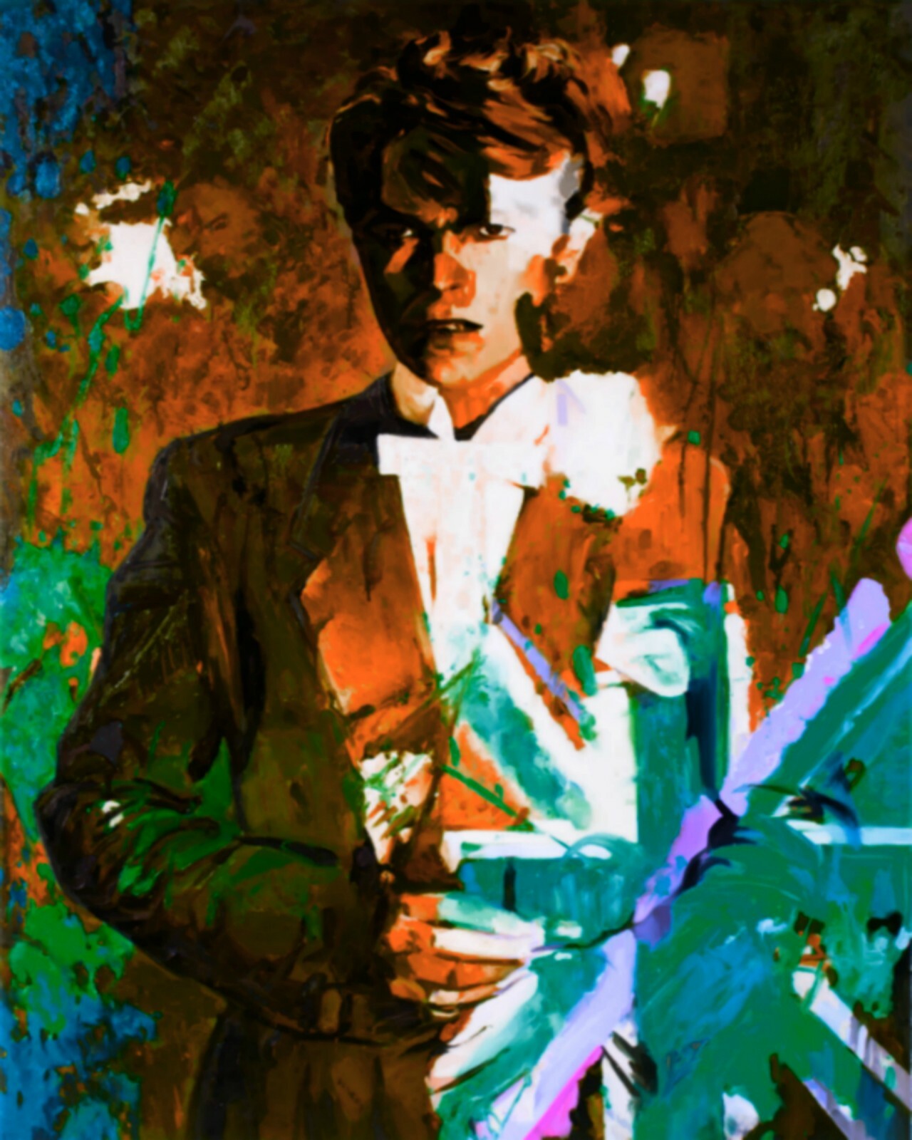 Motif David Bowie 120×150 cm Large Format on Bronze Brushed Aluminium Pop Art