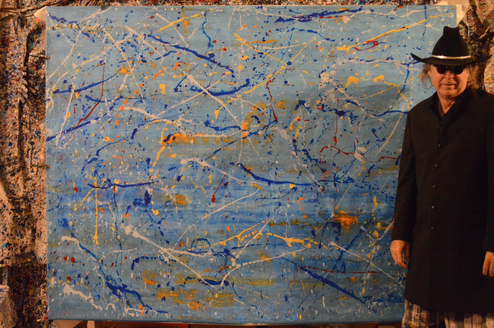 Pollock/Richter style￼ Professional Painting 81” X 62”(6ft 9in)Abstract Modern