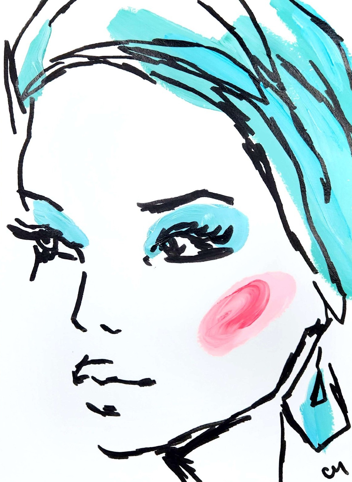 Original Abstract Woman 9×12 Painting Acrylic Wall Art Figure Home Decor
