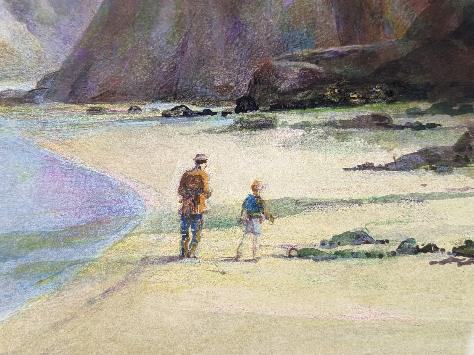 John B. Lear (American, 1908-2008) «Headlands,» Watercolor Painting, 1996 Signed