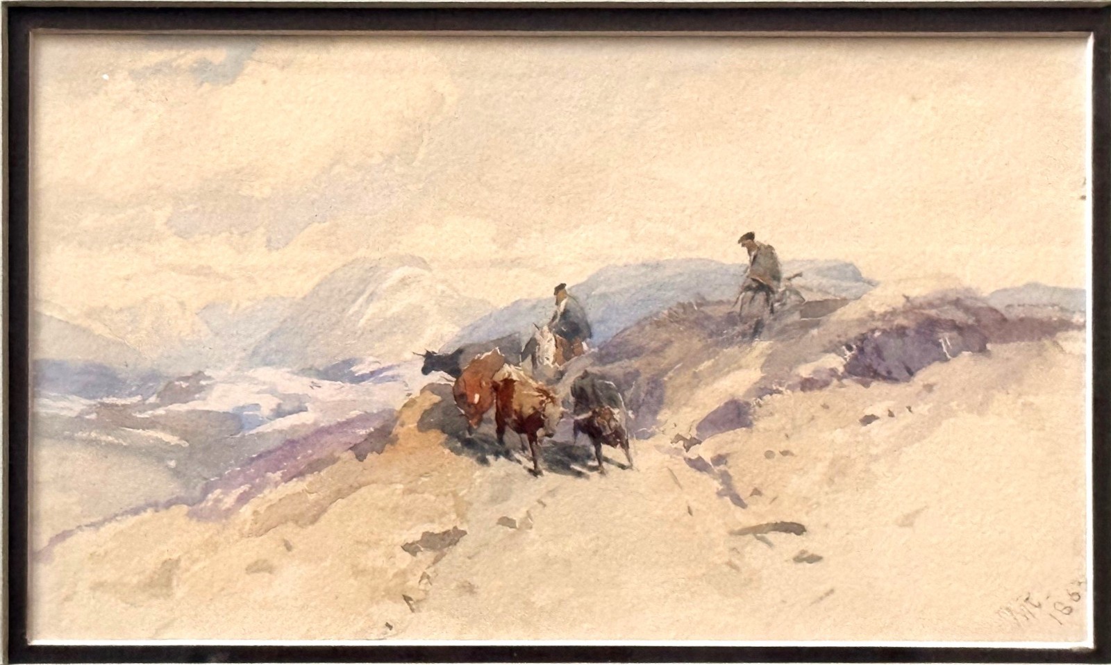 American William Trost Richards (1833-1905) 1863 Watercolor Painting