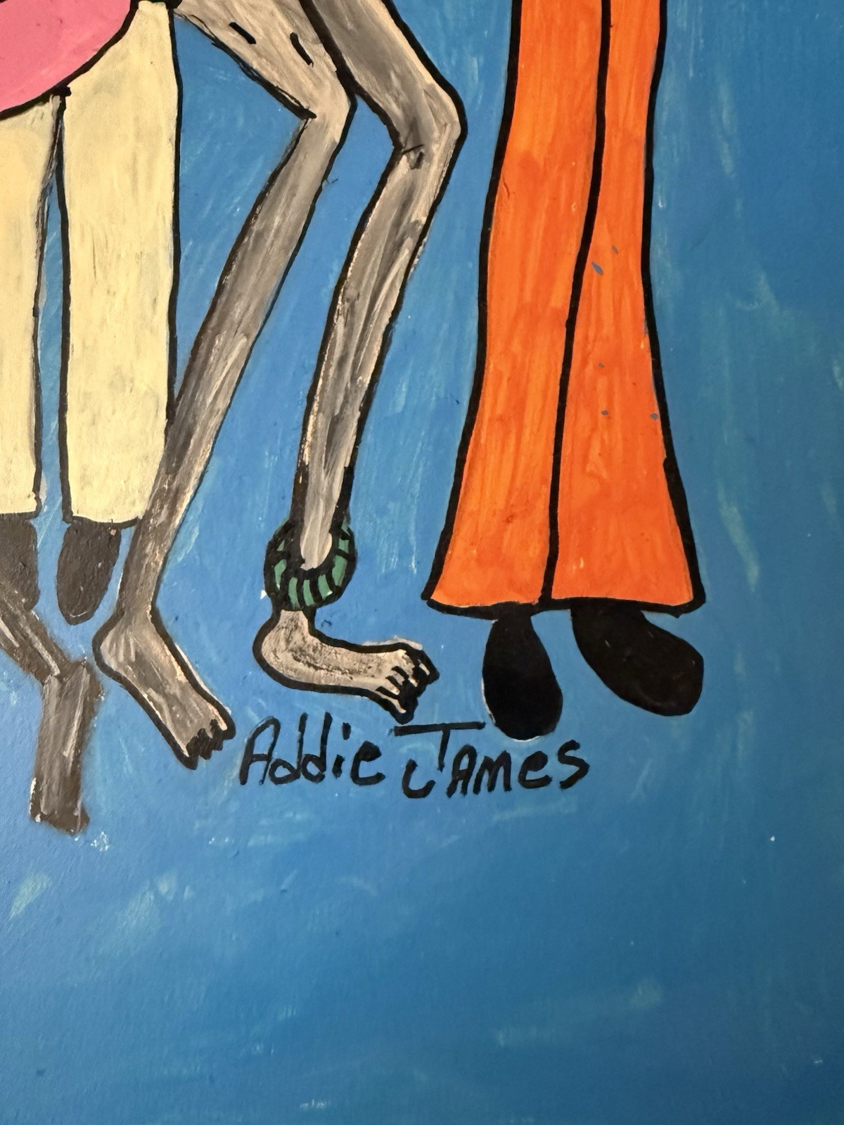 Addie James Original Signed Titled “Party!!!” African American Folk Art