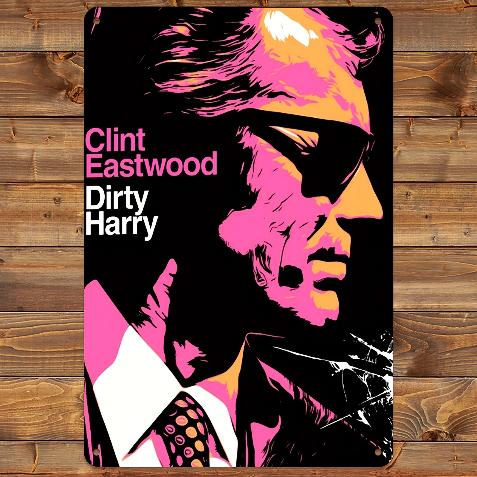 2D Flat, 1pc Clint Eastwood Dirty Harry 1971 Movie Poster Metal Sign – Vintage R