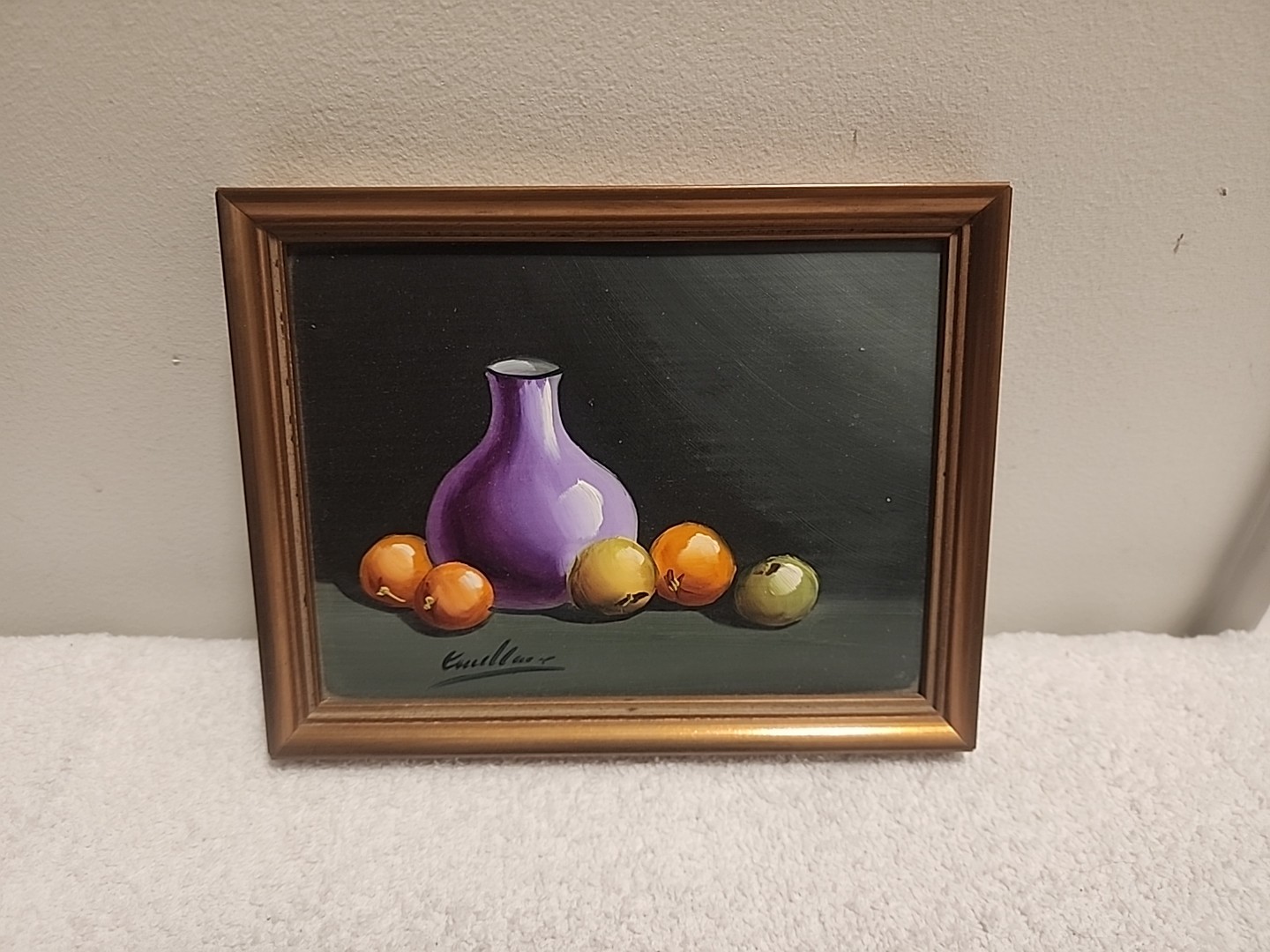 Vintage Hand Painted Still Life Small Frame 7″ X 5 3/8″