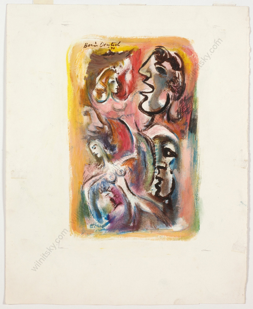 Boris Deutsch (1892-1978) «Expressionist figural studies», watercolor, 1970